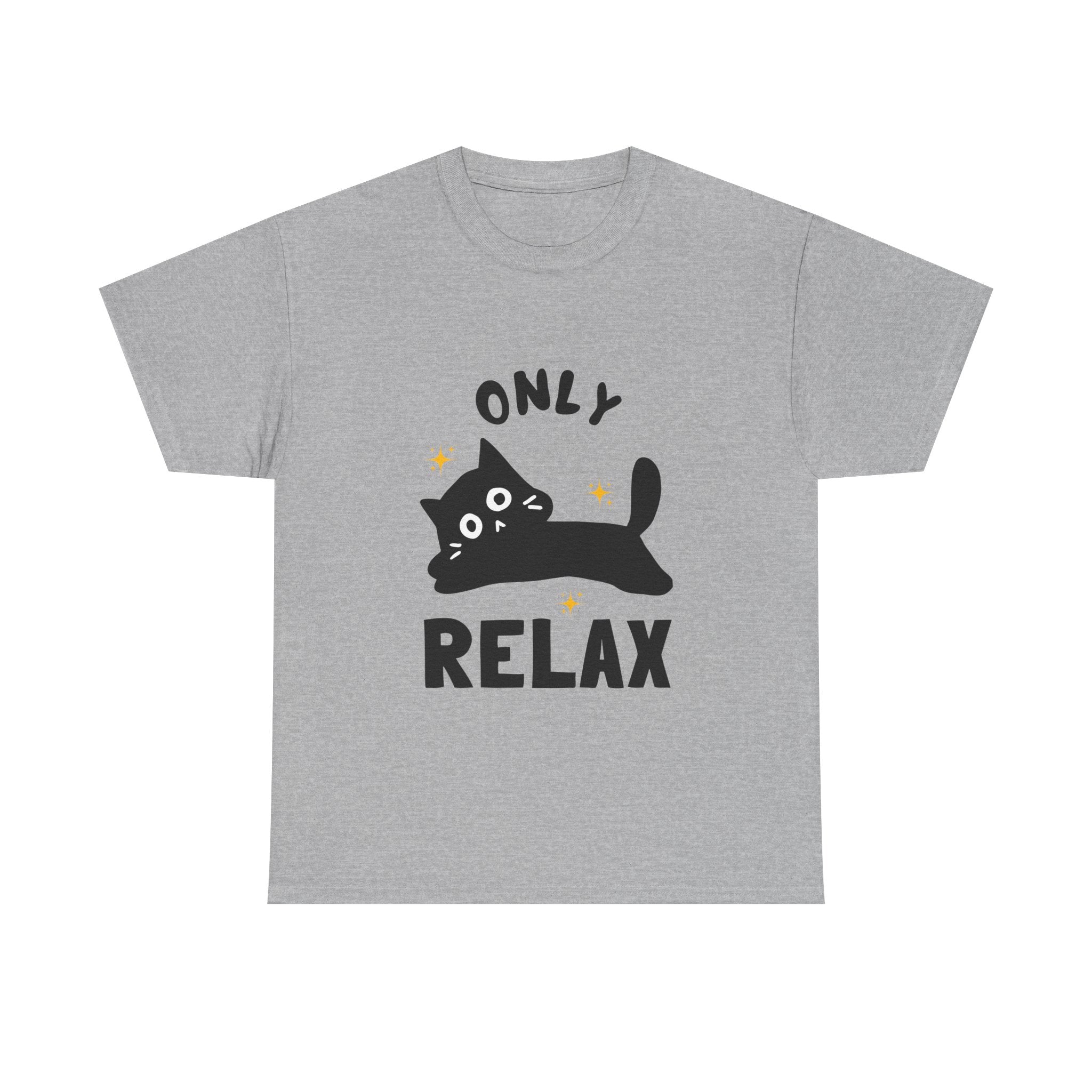 Cute Cat Relaxation Tee, Funny Cat Shirt, Gift for Cat Lovers, Casual Wear, Unisex Heavy Cotton Tee