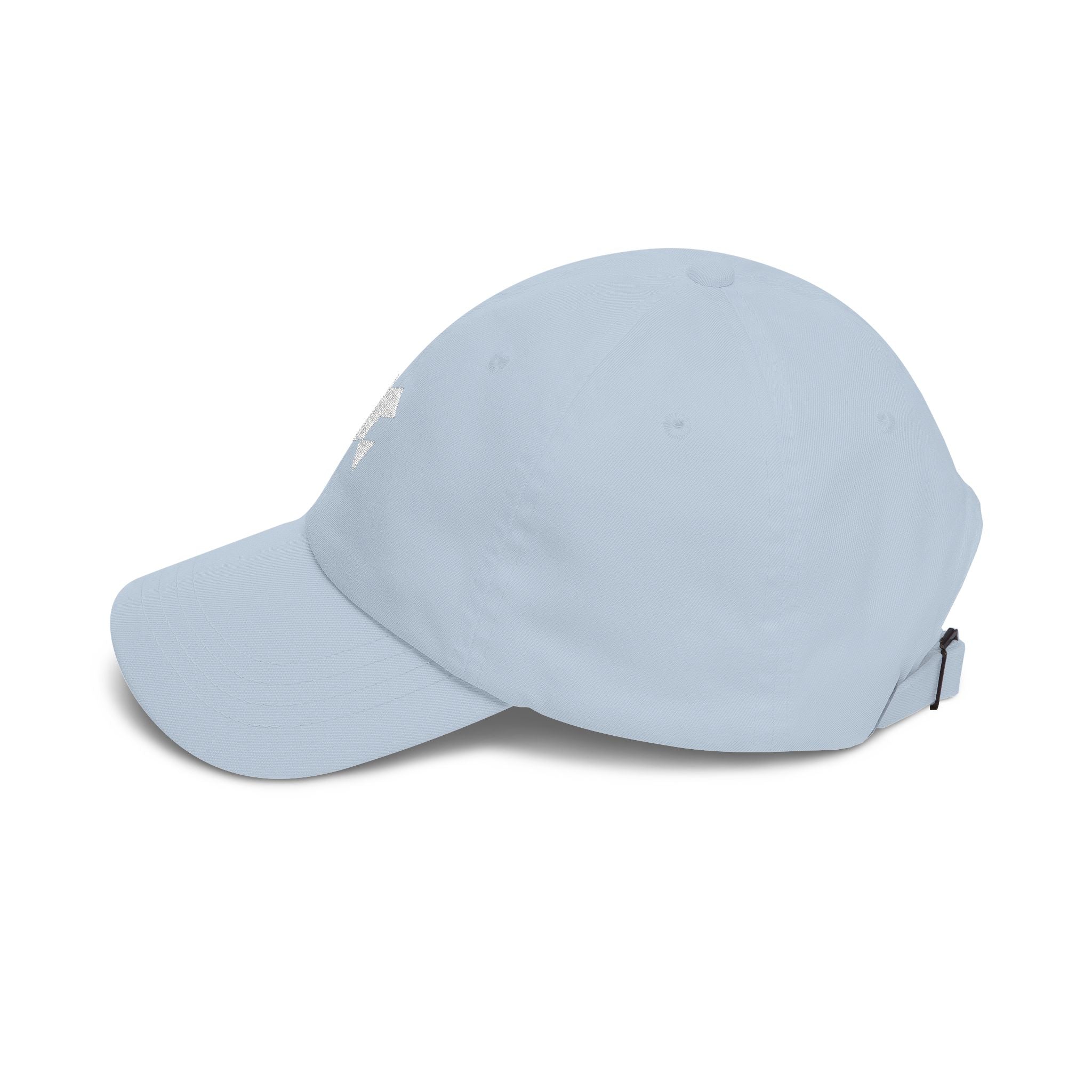 Dad Cap — Minimal White Abstract Star Embroidered Baseball Hat