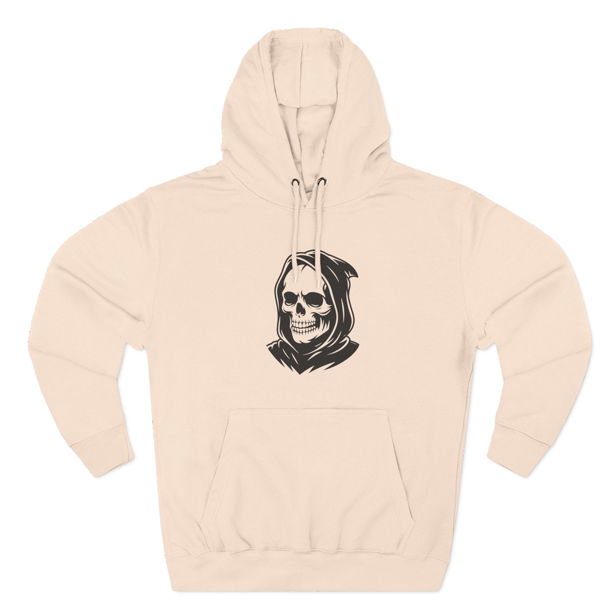 Grim Reaper Fleece Hoodie, Cozy Streetwear, Halloween Apparel, Casual Gift for Him/Her, Graphic Hoodie