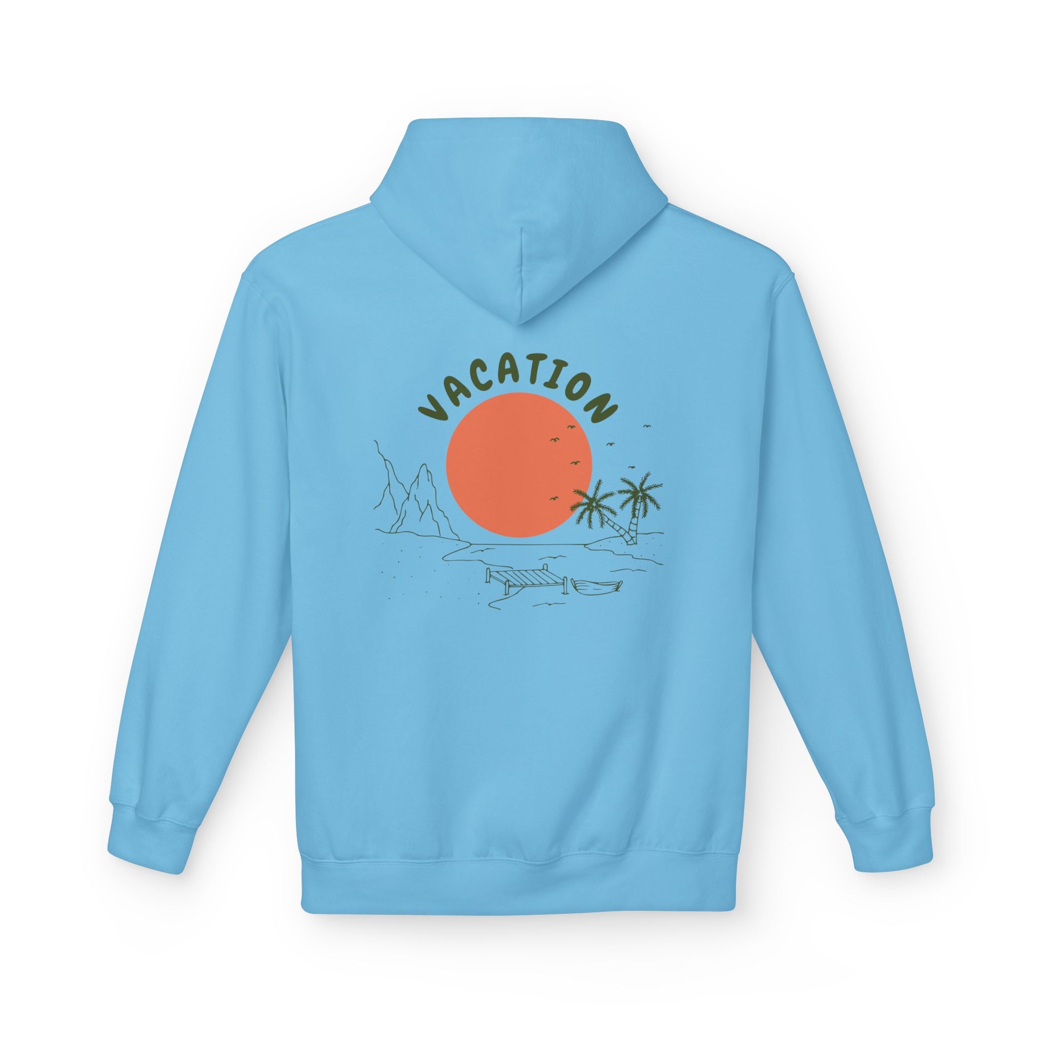 Vacation Graphic Hoodie — Retro Sunset Beach Pullover