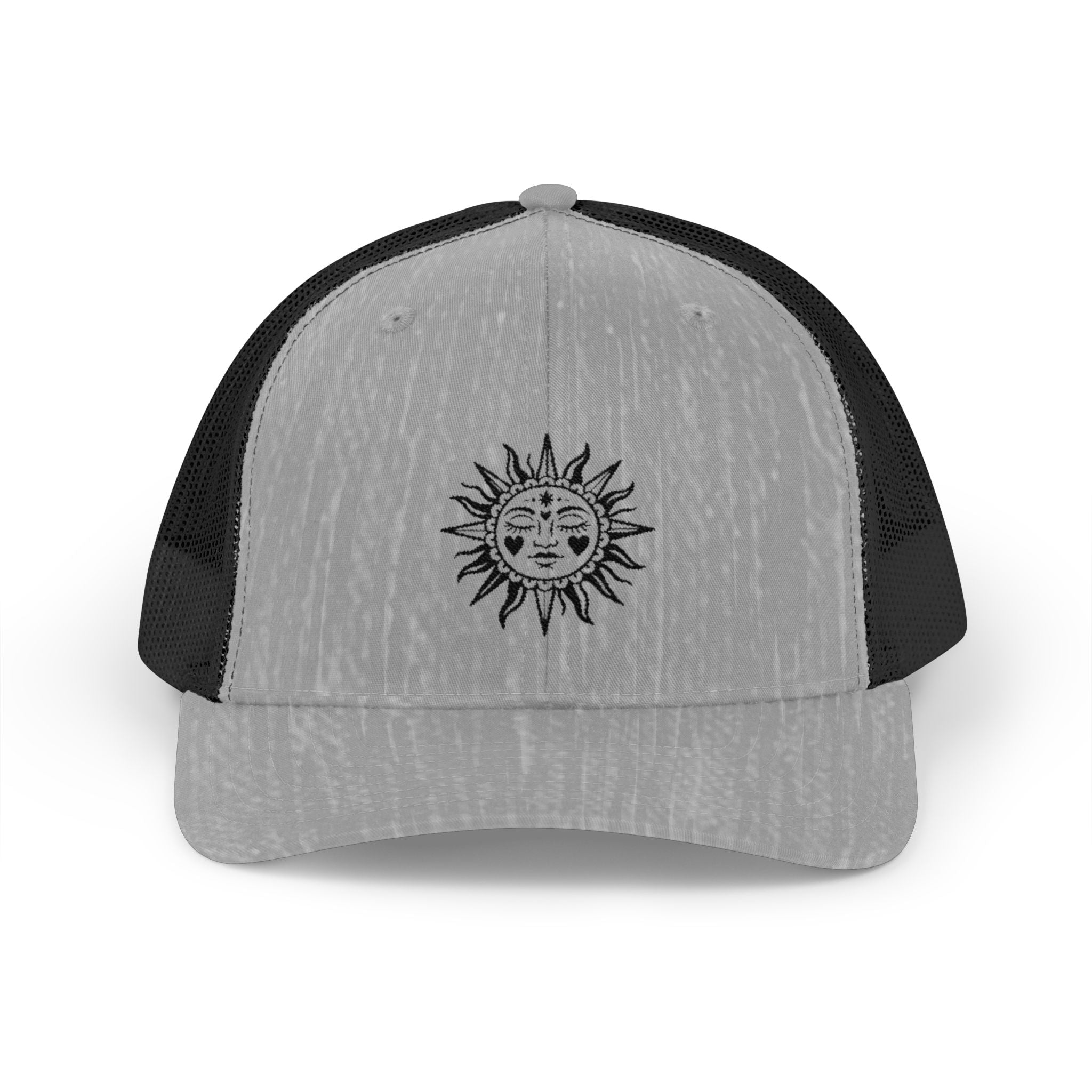 Sun Face Trucker Cap — Vintage Celestial Snapback Hat