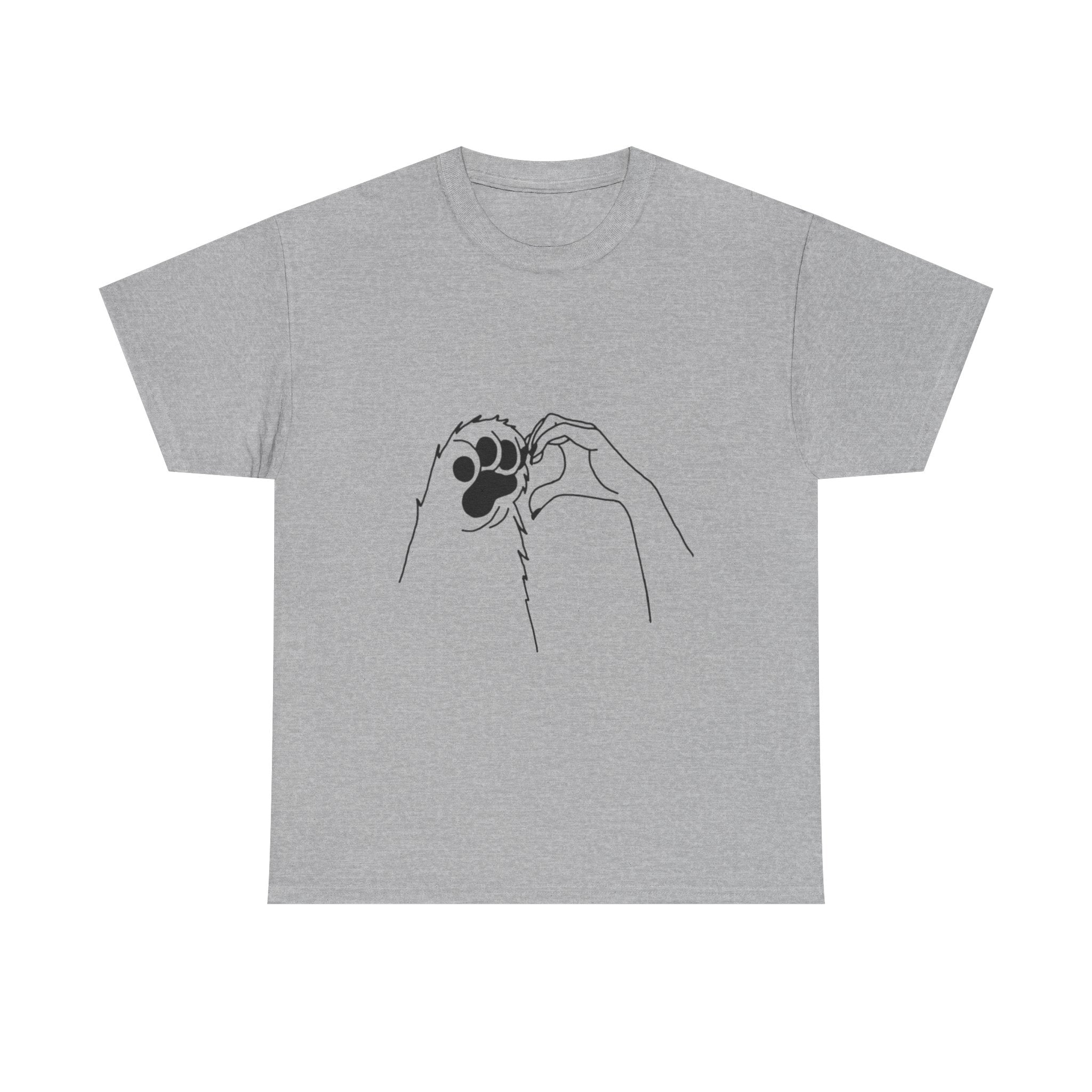 Cat Paw Print T‑Shirt — Minimal Line Art Pet Lover Tee