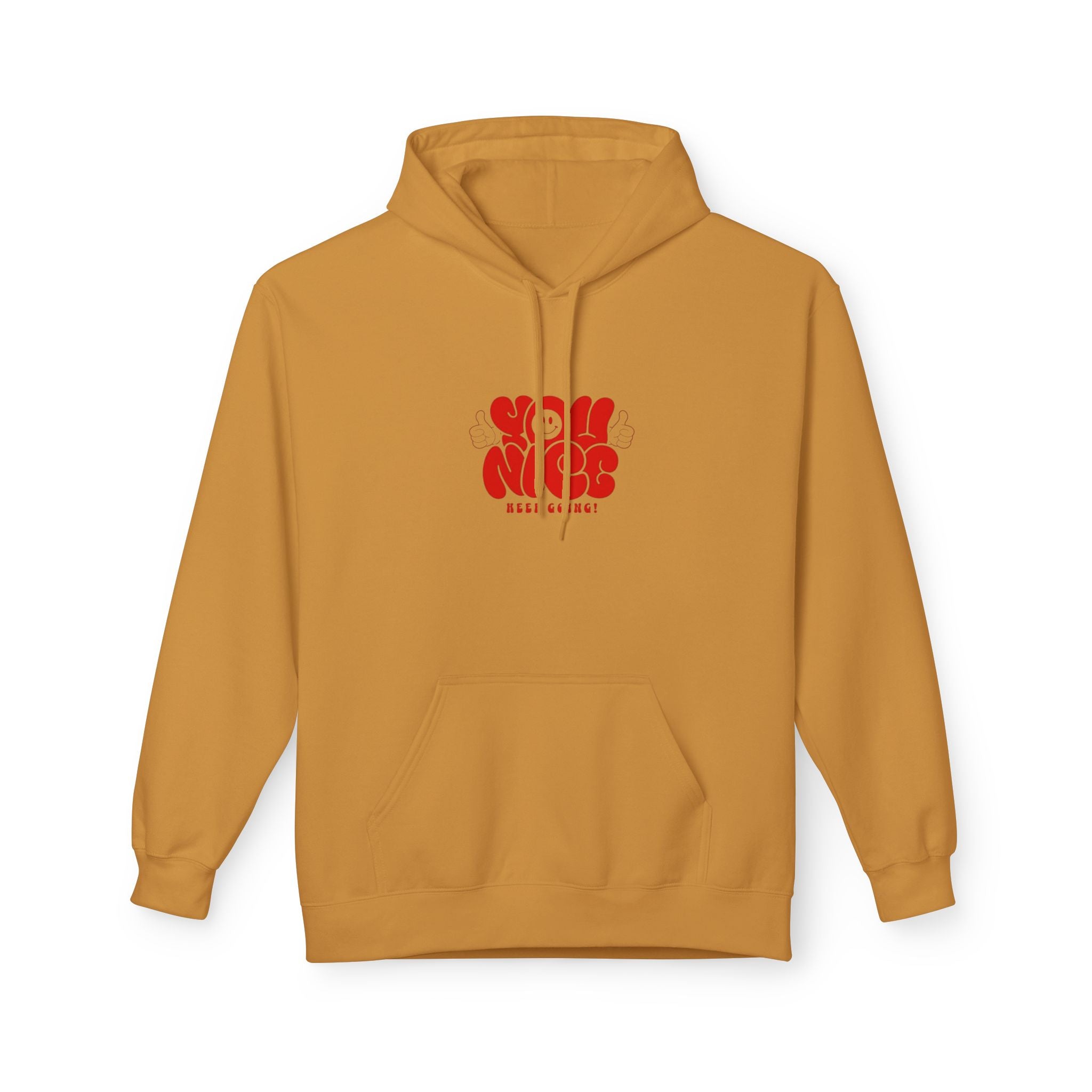 Nice Vibes Hoodie — Retro Red "Stay Nice" Graphic Sweatshirt