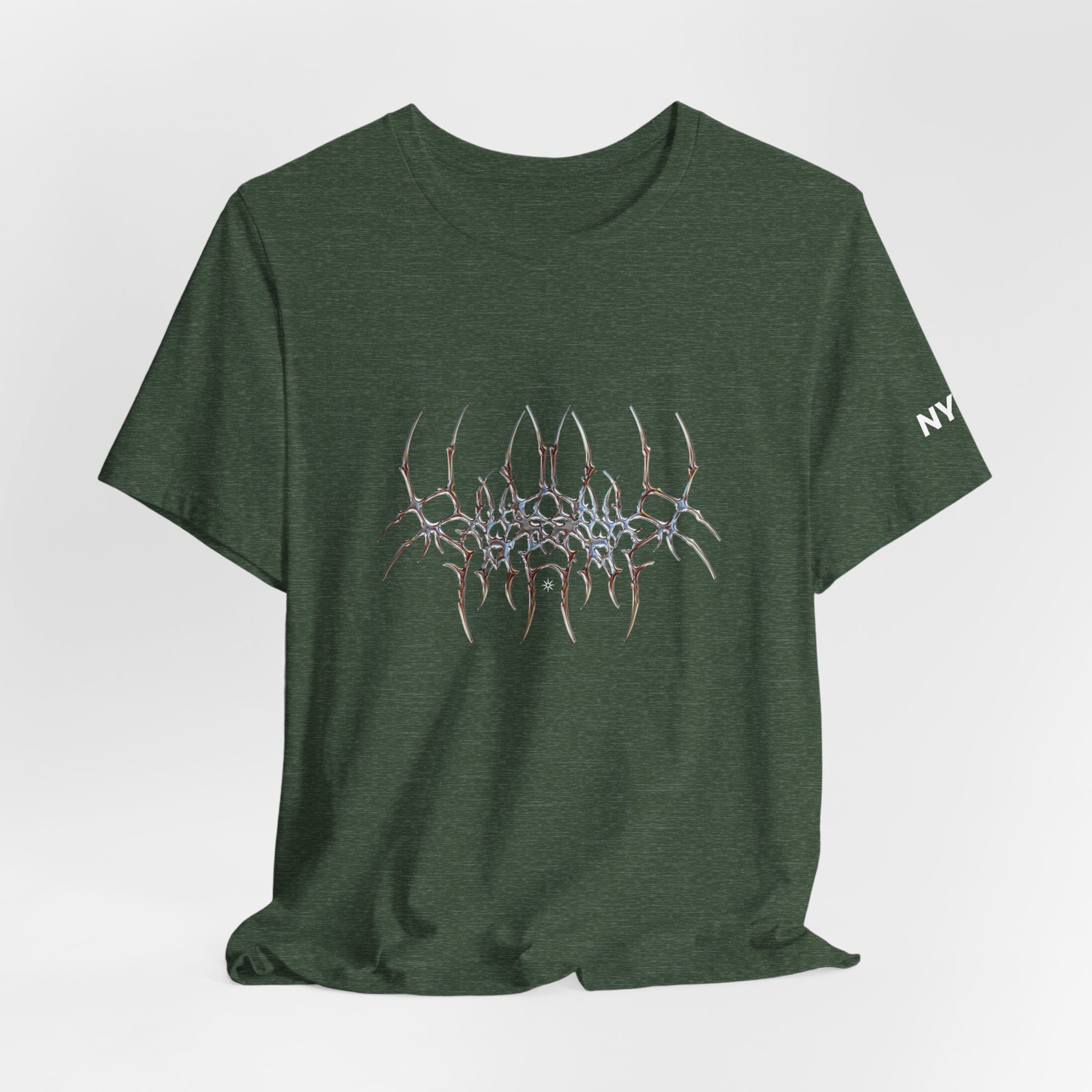 Gothic Spider Web Graphic Tee — Trippy Dark Metal Design