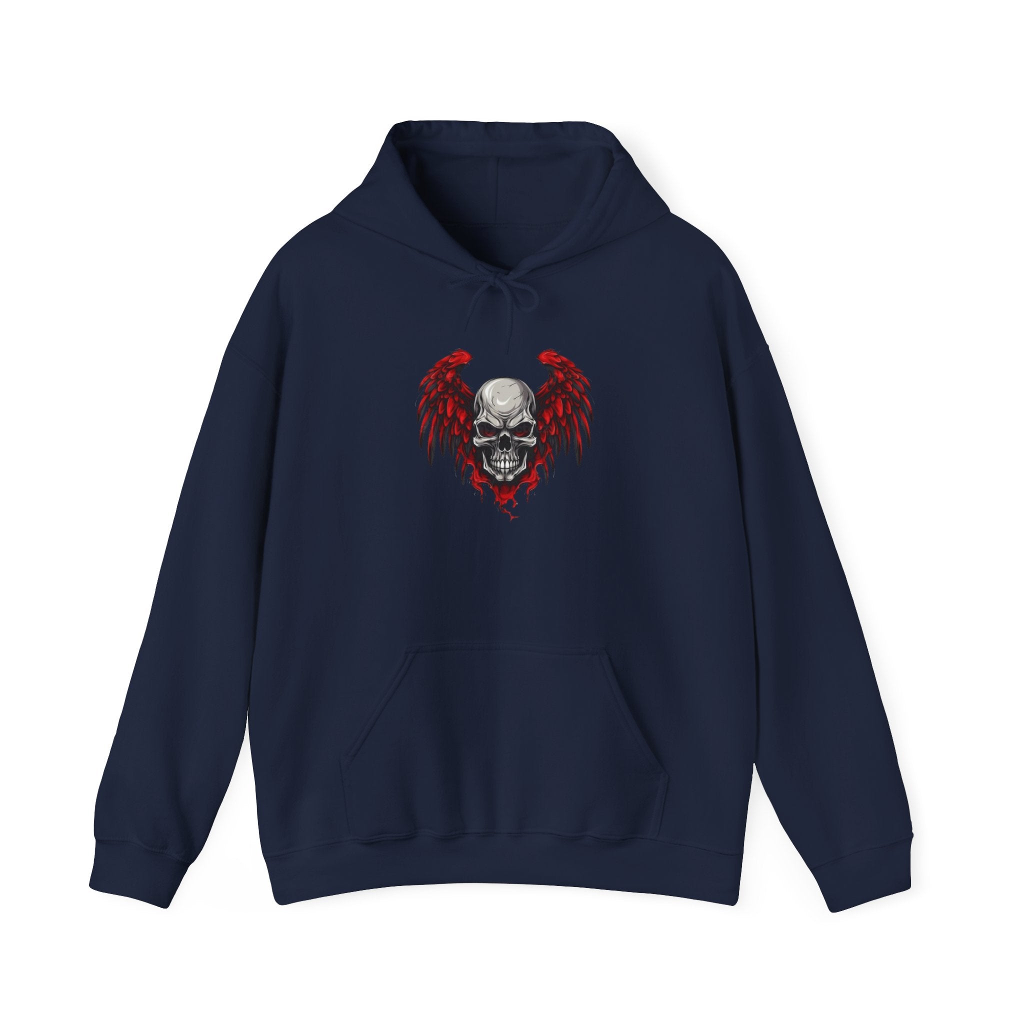 Gothic Skull Wings Hooded Sweatshirt - Perfect for Halloween, Casual Wear, Alternative Style, Gifts for Him/Her, Streetwear