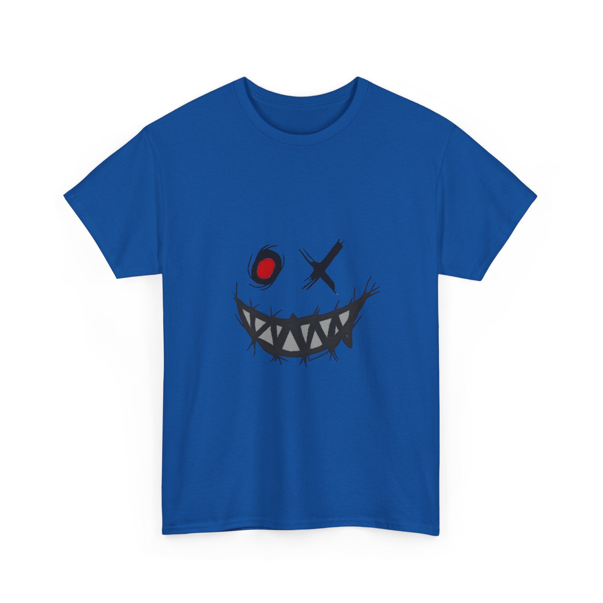 Playful Smile Unisex Heavy Cotton Tee - Perfect for Halloween, Gift for Friends, Casual Wear, Graphic Tee, Unique Style