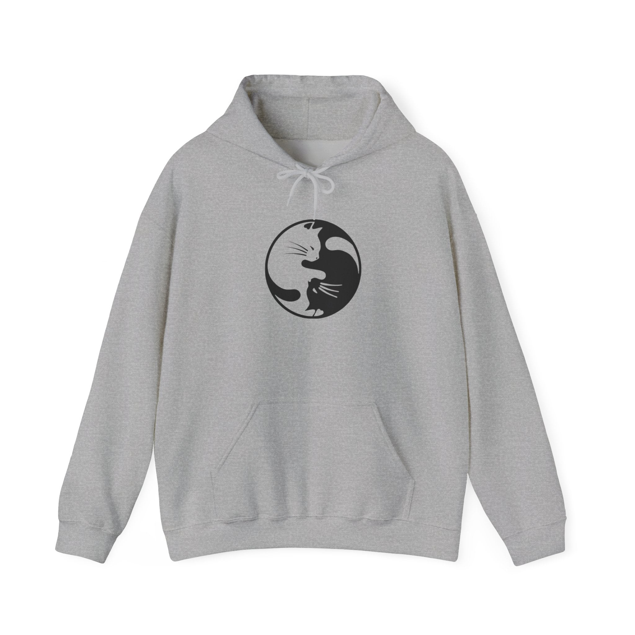 Cat Yin Yang Unisex Hoodie, Cozy Cat Lover Sweatshirt, Perfect Gift for Pet Owners, Trendy Casual Wear, Ideal for Everyday Comfort