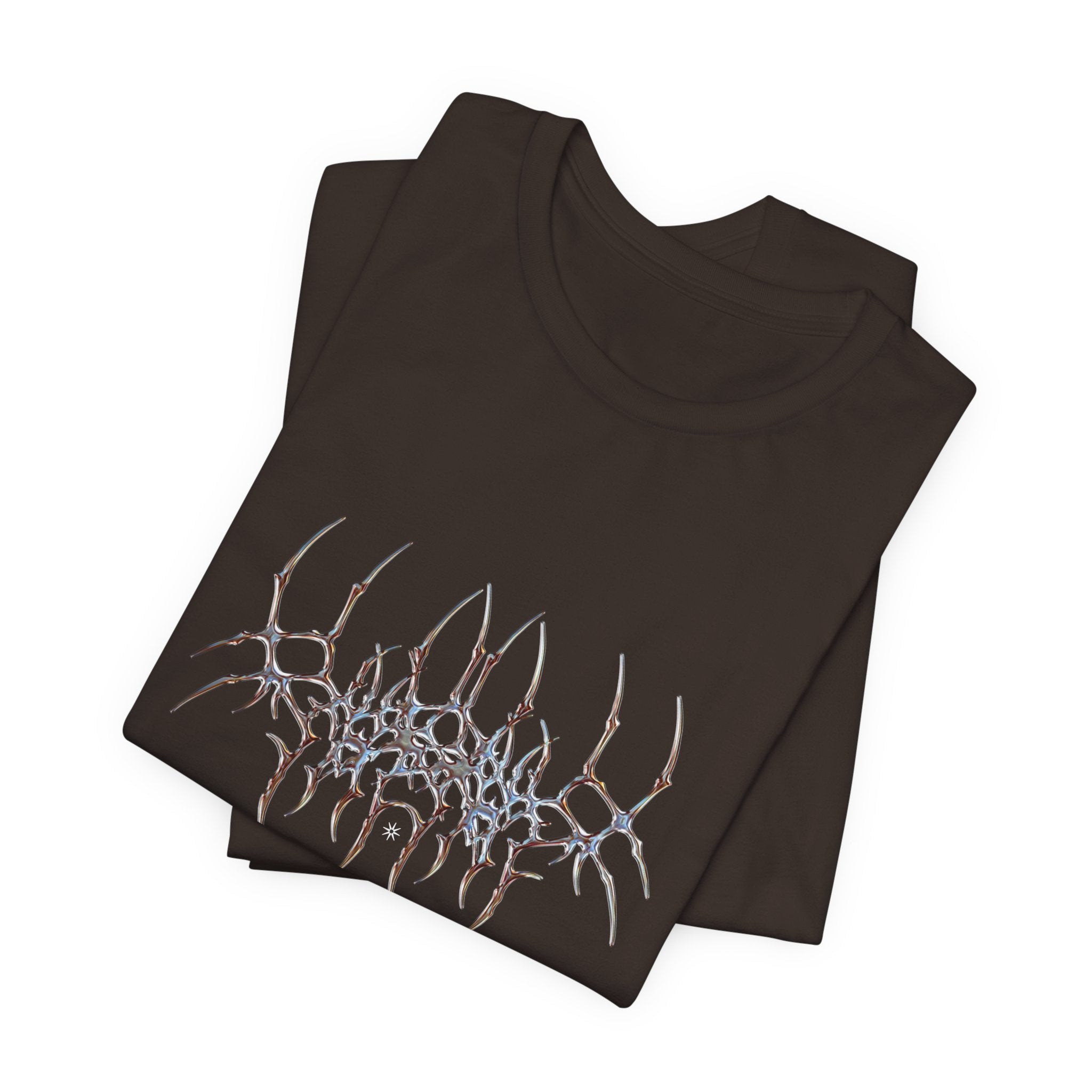 Gothic Spider Web Graphic Tee — Trippy Dark Metal Design