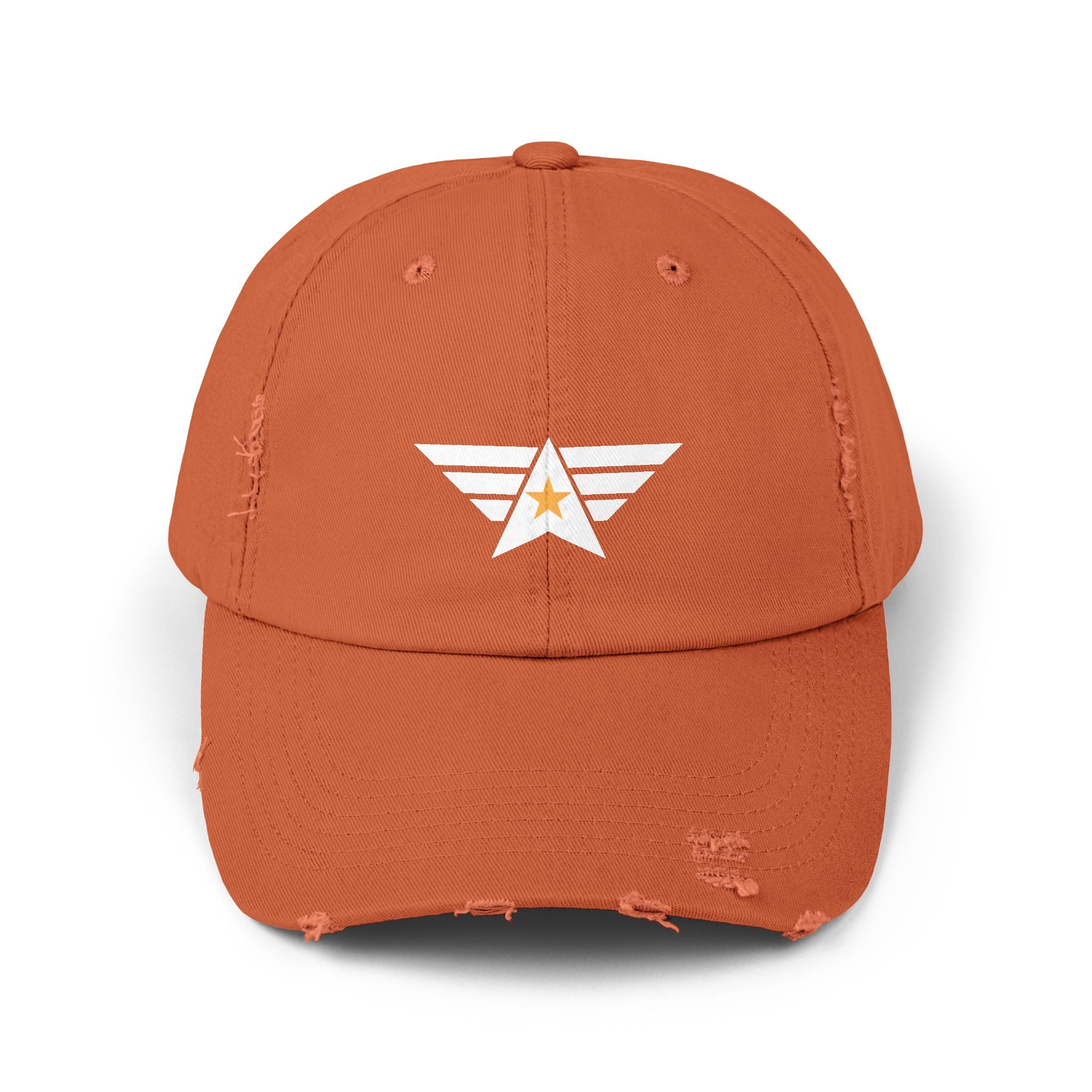 Distressed Unisex Cap with Star Emblem