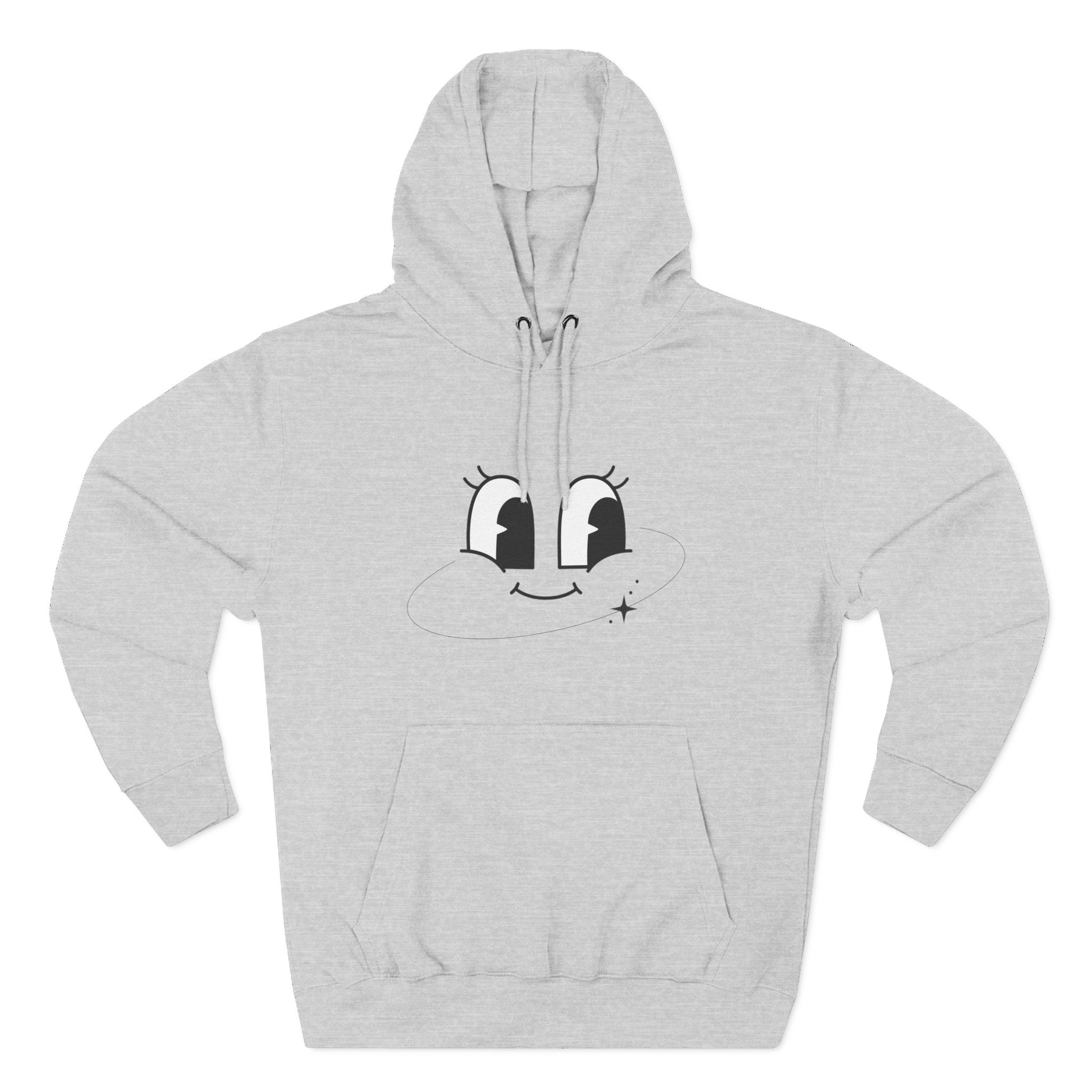 Smiley Face Fleece Hoodie - Cozy Unisex Sweatshirt for All Ages