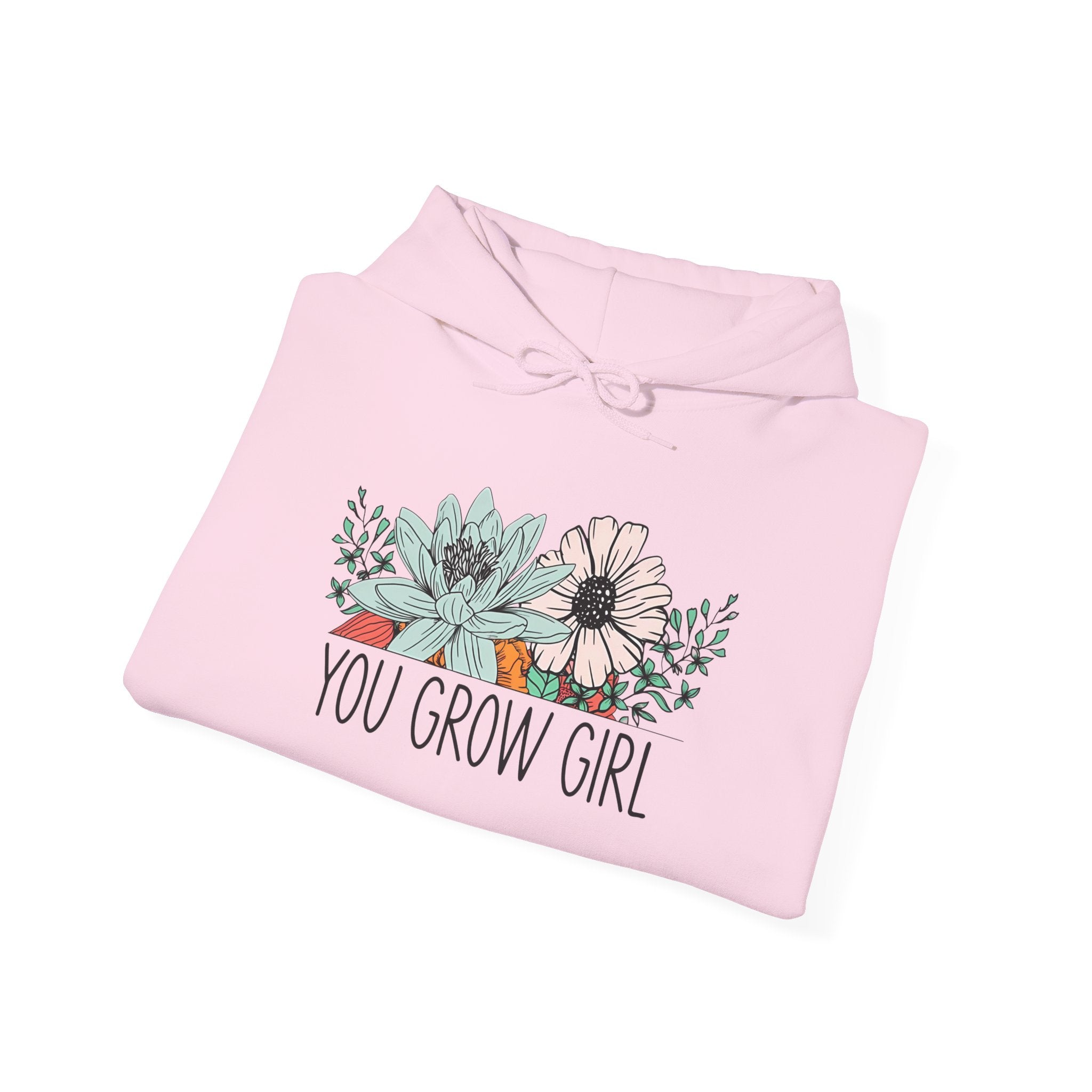 You Grow Girl Sweatshirt, Motivational Hoodie, Floral Sweatshirt, Inspirational Gift for Her, Spring Fashion Casual Wear