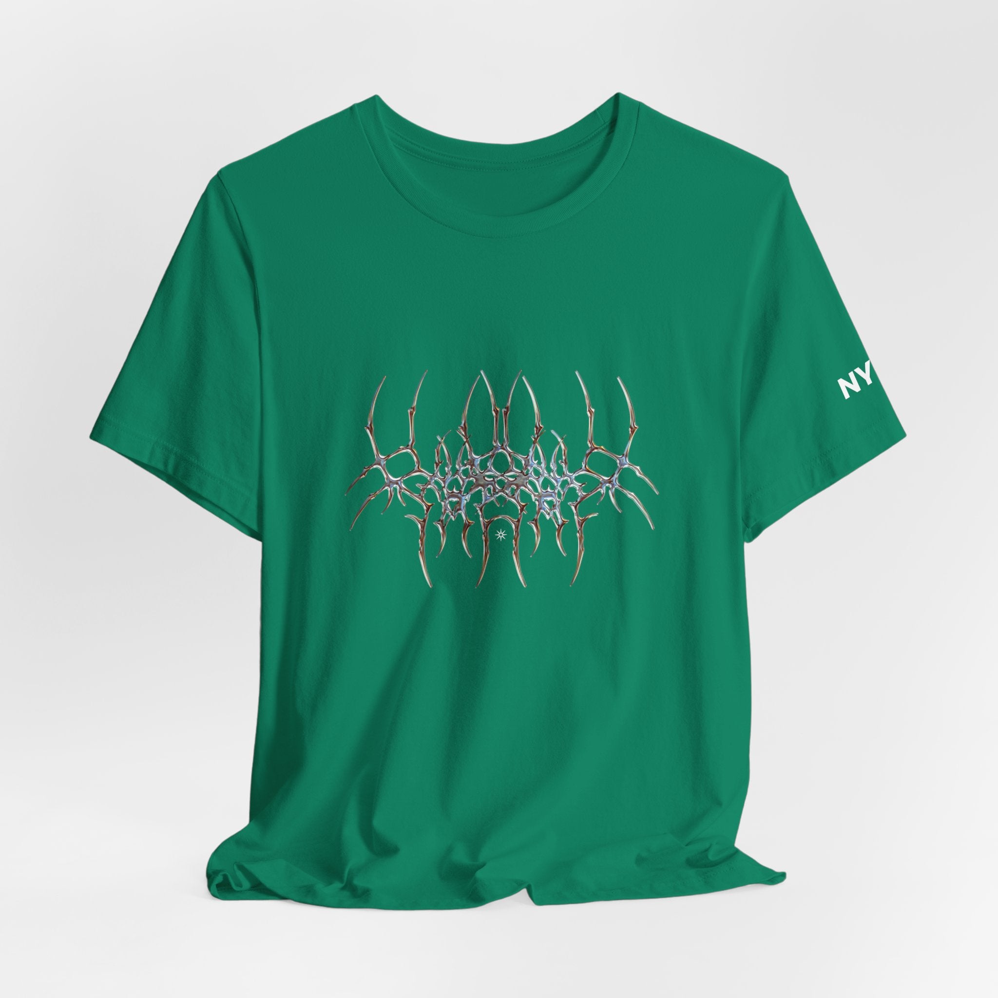 Gothic Spider Web Graphic Tee — Trippy Dark Metal Design