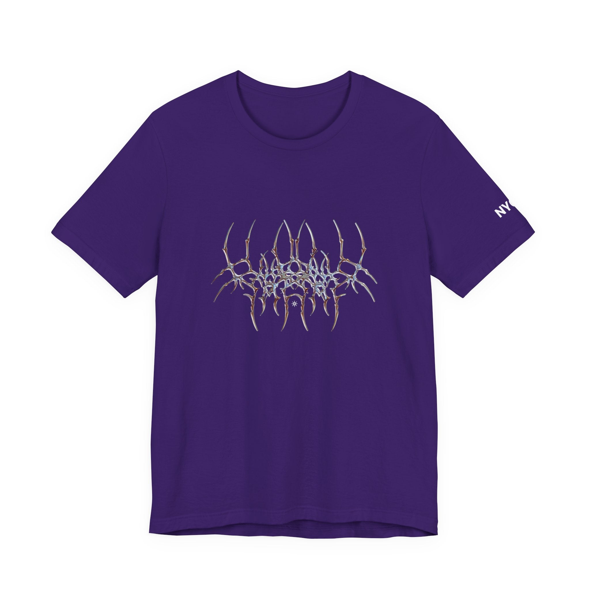 Gothic Spider Web Graphic Tee — Trippy Dark Metal Design