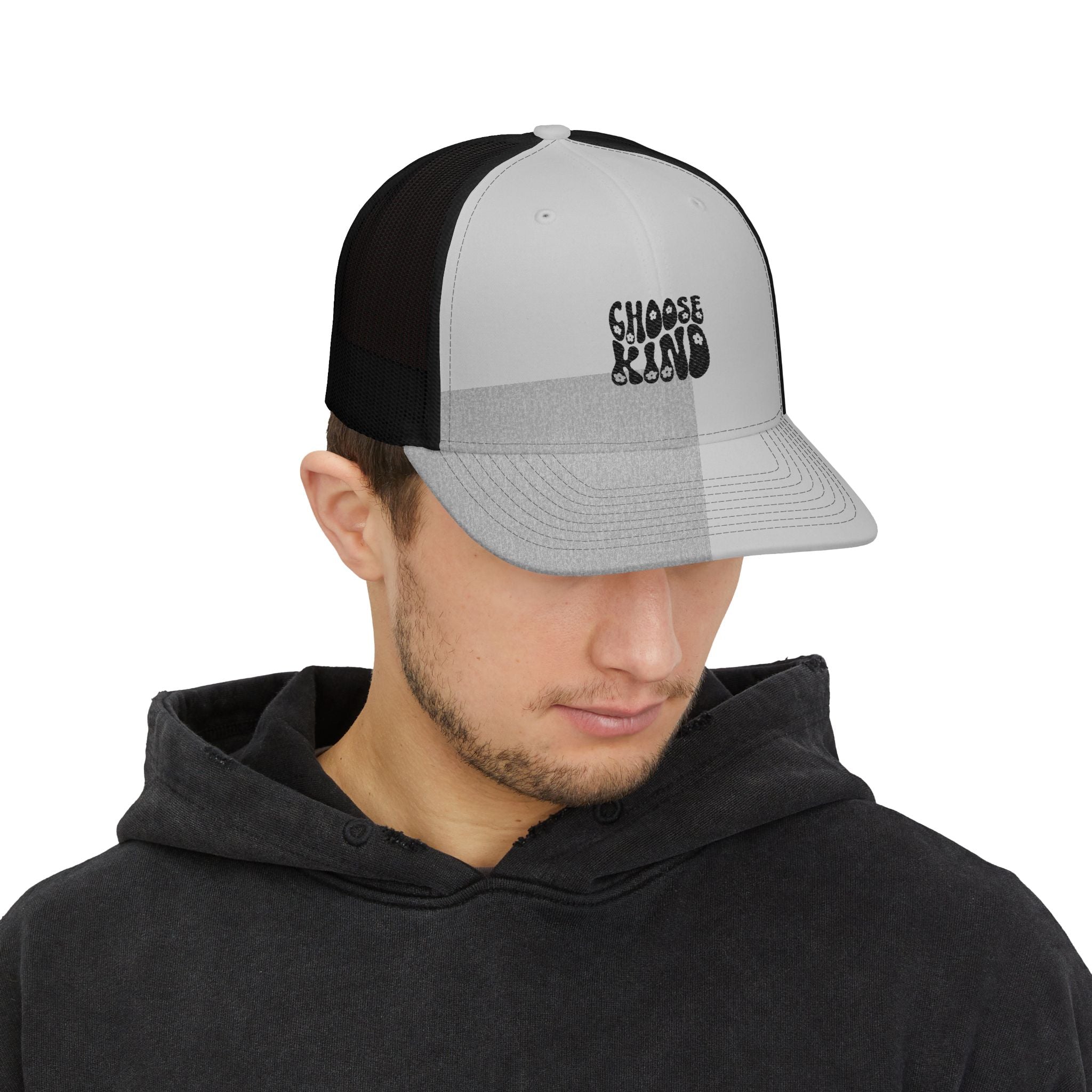 Choose Kind Embroidered Snapback Trucker Cap — Vintage Groove Mesh Hat