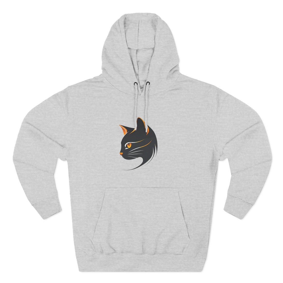 Cat Silhouette Fleece Hoodie, Cozy Cat Lover Gift, Warm Animal Hoodie, Perfect for Pet Owners, Cat-Themed Apparel