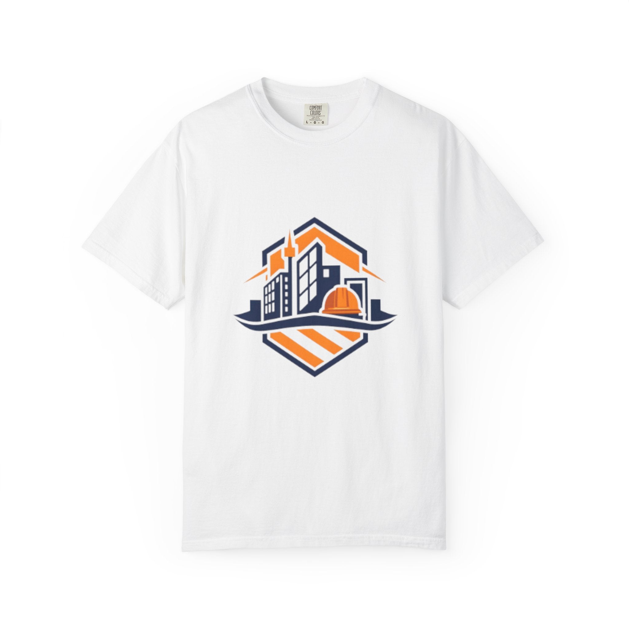Real Estate Logo T-Shirt — Modern Cityscape Home Builder Graphic Tee