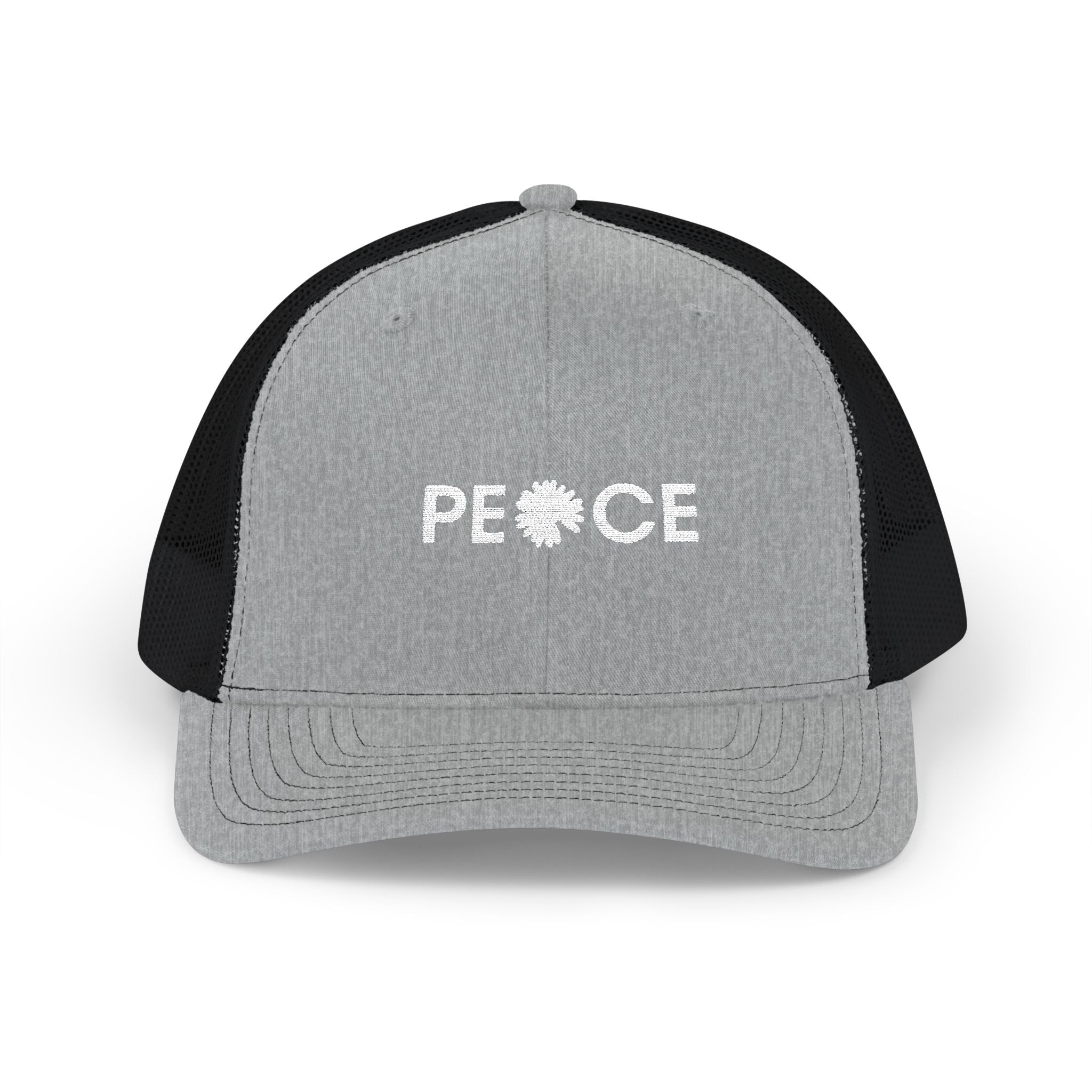 Peace Daisy Embroidered Trucker Cap