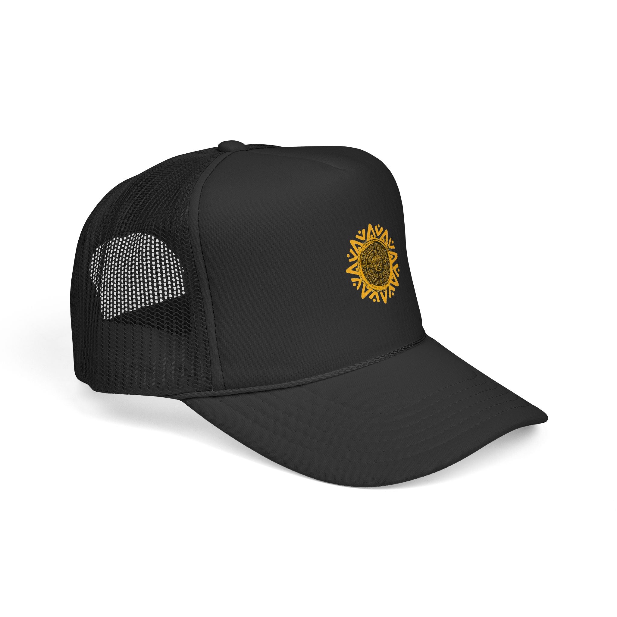 Sunflower Mandala Trucker Cap — Floral Mesh Back Hat for Outdoor & Casual Wear