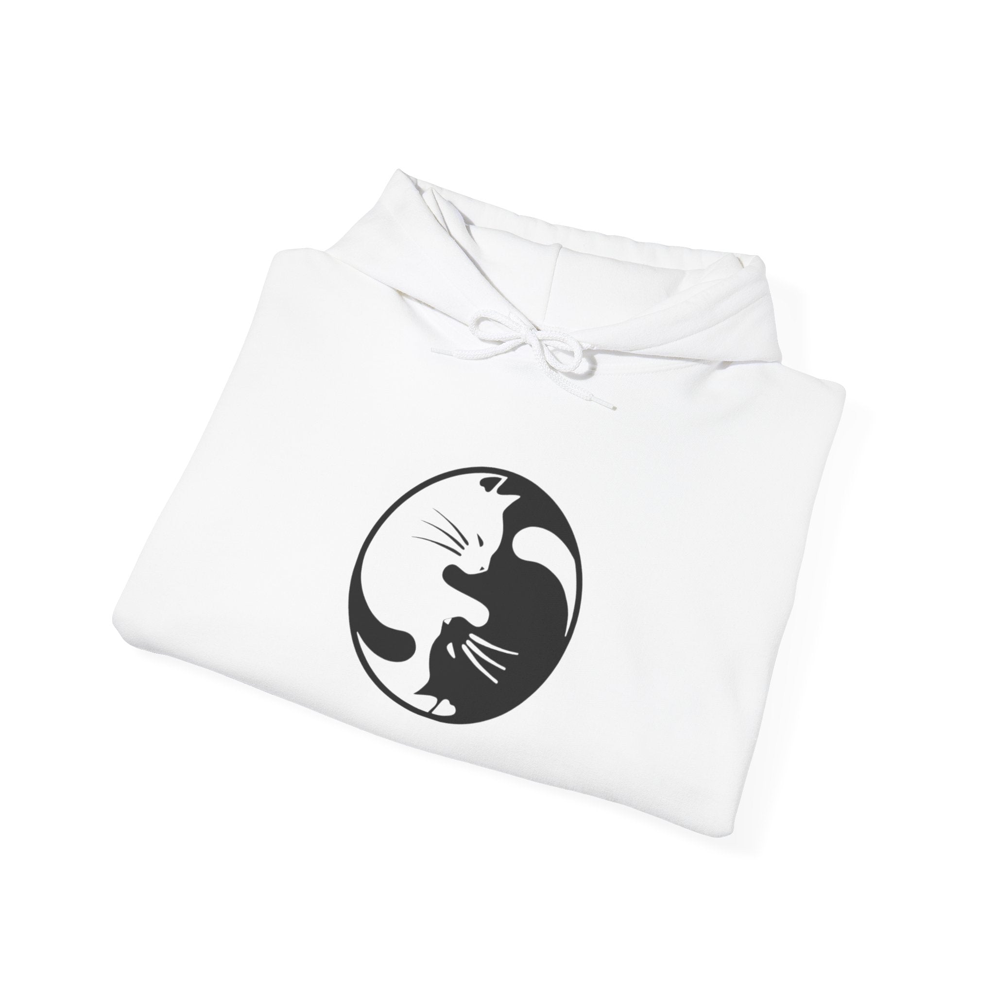 Cat Yin Yang Unisex Hoodie, Cozy Cat Lover Sweatshirt, Perfect Gift for Pet Owners, Trendy Casual Wear, Ideal for Everyday Comfort