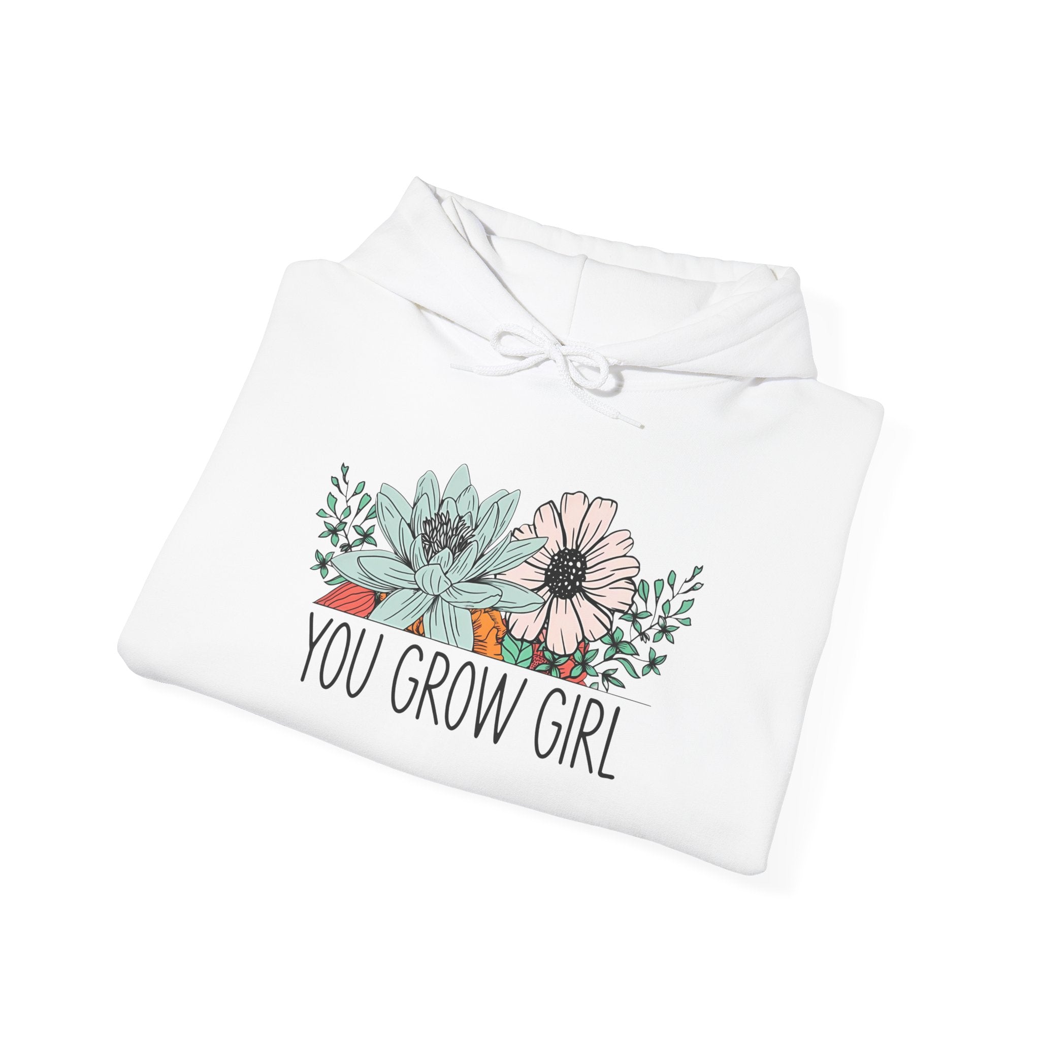 You Grow Girl Sweatshirt, Motivational Hoodie, Floral Sweatshirt, Inspirational Gift for Her, Spring Fashion Casual Wear