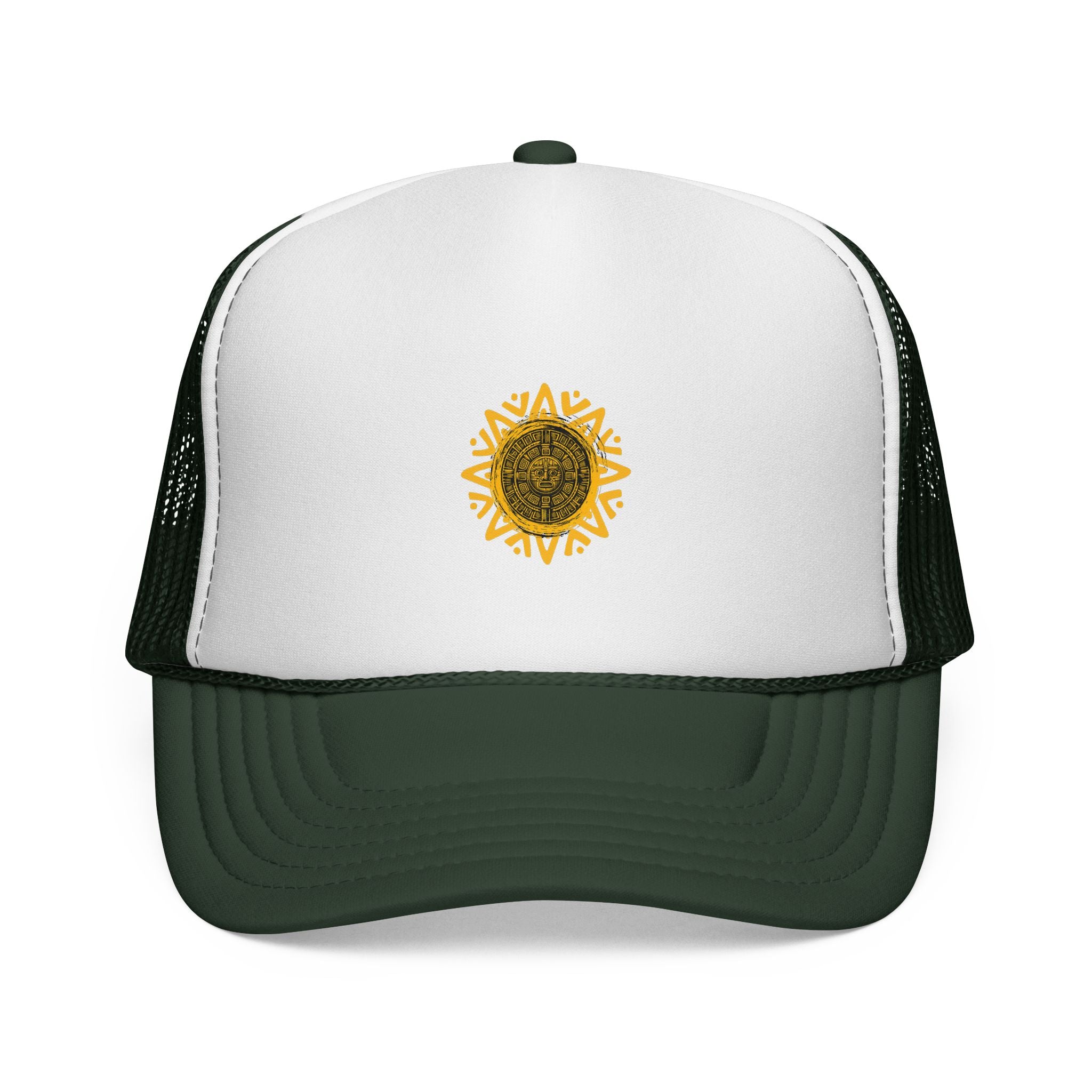 Sunflower Mandala Trucker Cap — Floral Mesh Back Hat for Outdoor & Casual Wear