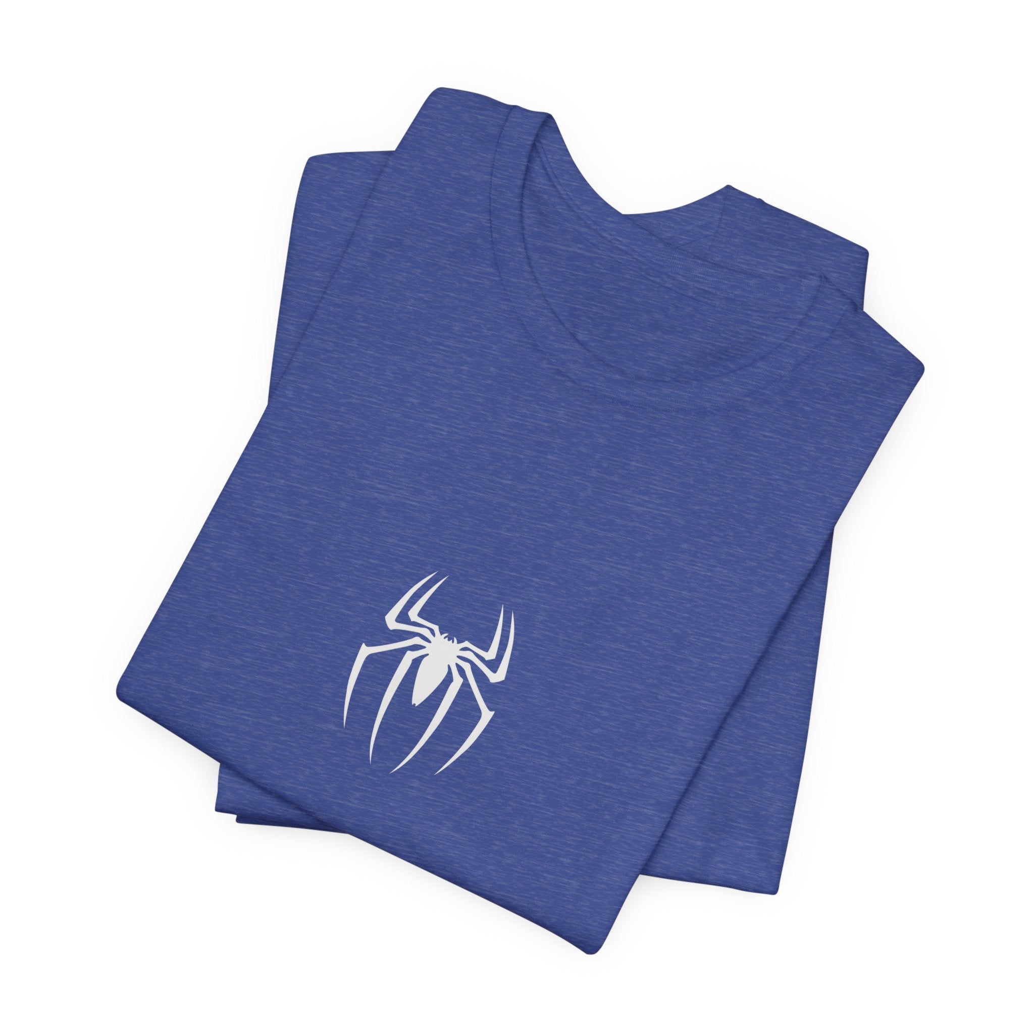 Spider Emblem Tee — White Spider on Red Web Graphic T-Shirt