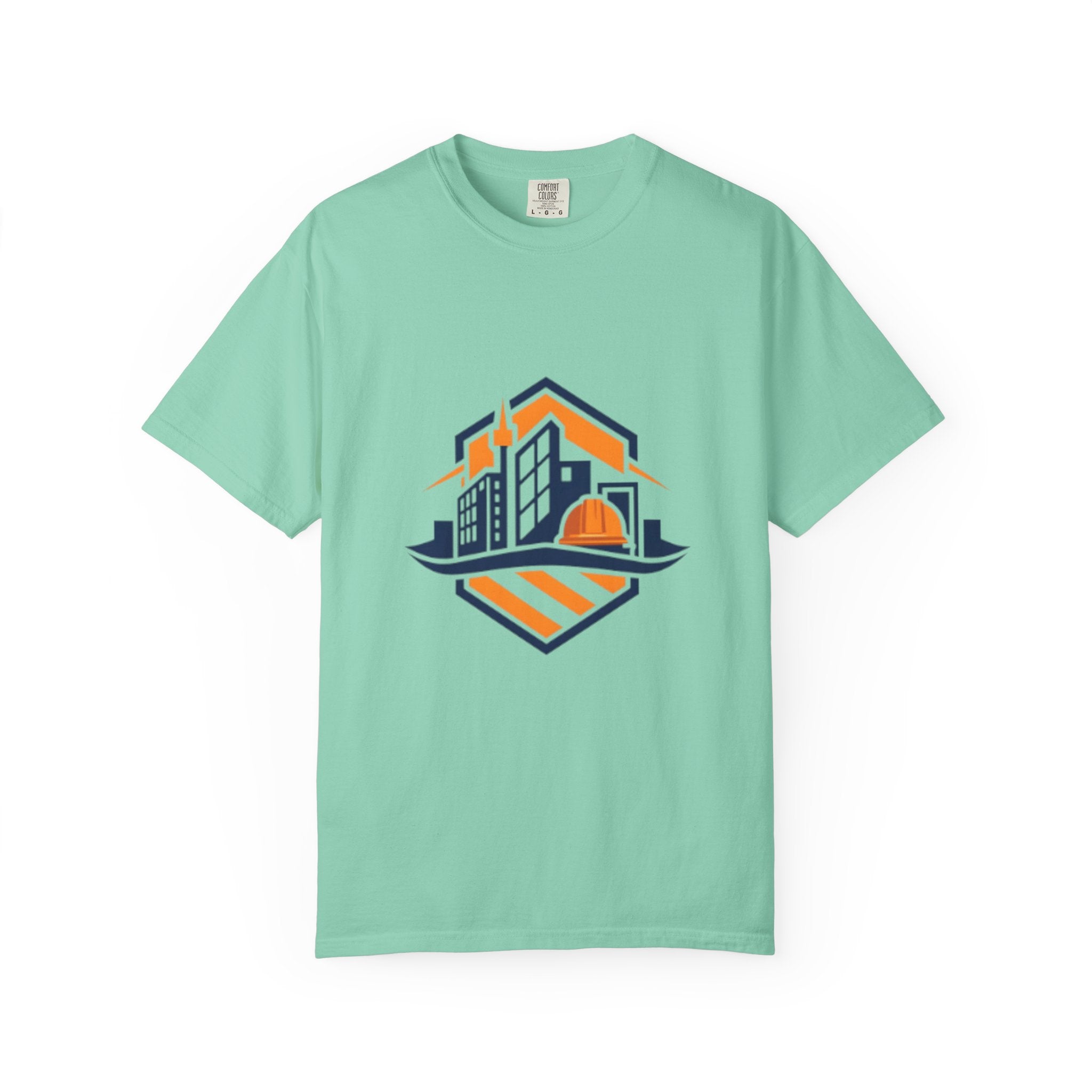 Real Estate Logo T-Shirt — Modern Cityscape Home Builder Graphic Tee