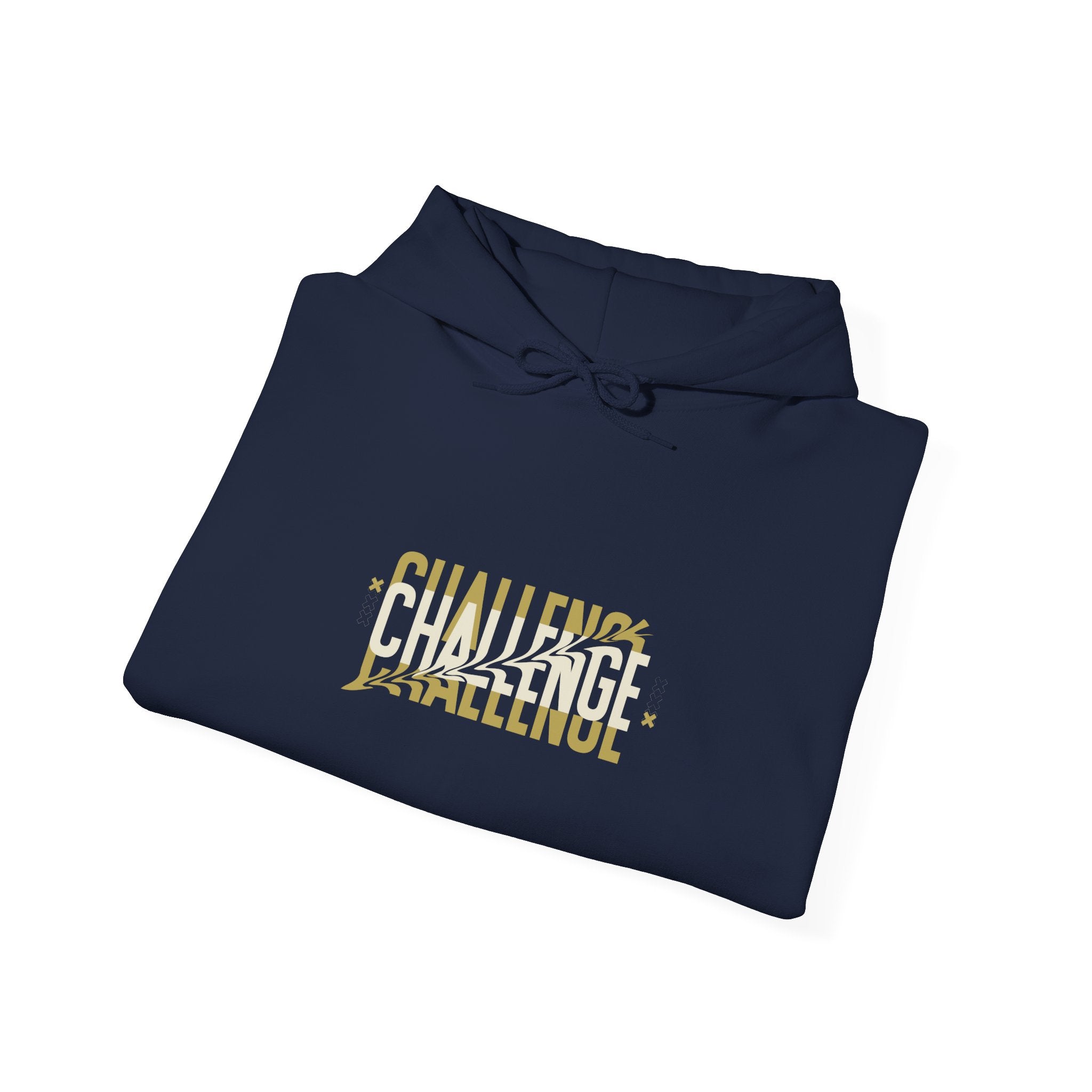 Challenge Hoodie – Bold Strikethrough Graphic Pullover
