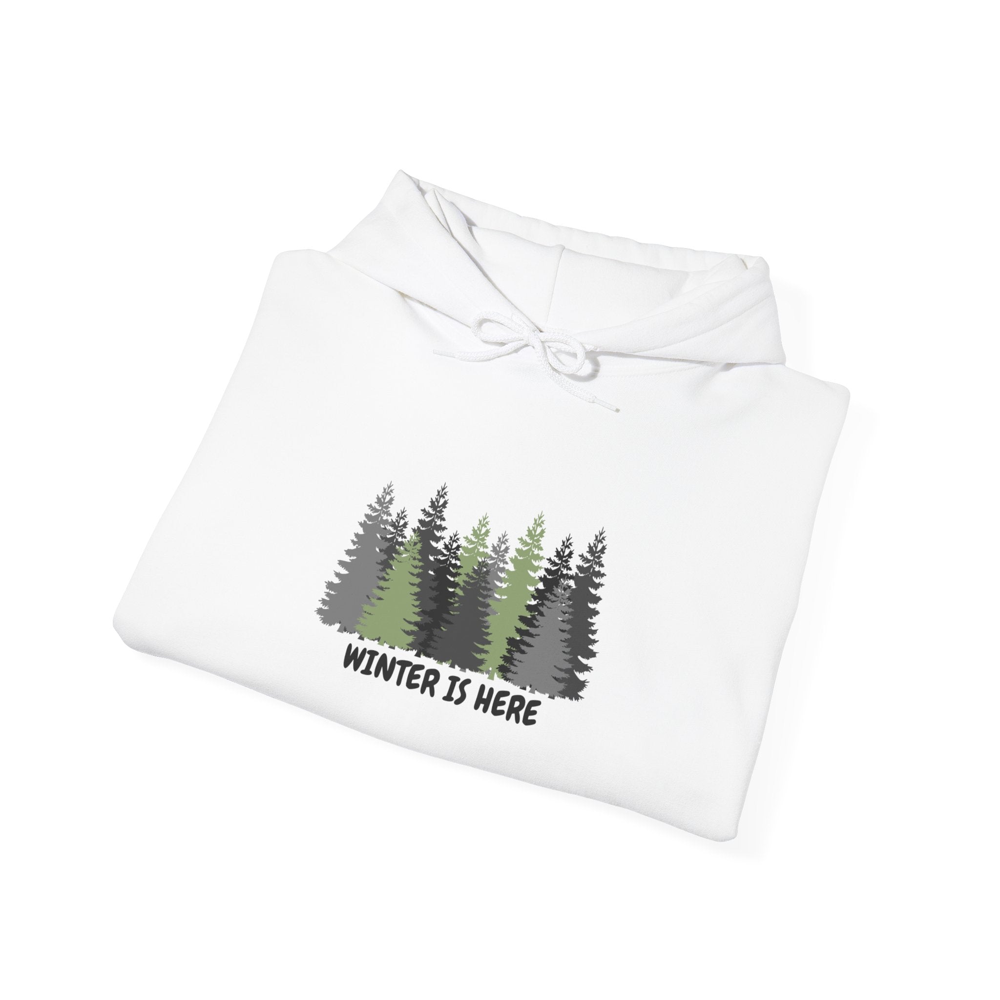 Winter Is Here Hoodie – Pine Forest Graphic Winter Sweatshirt