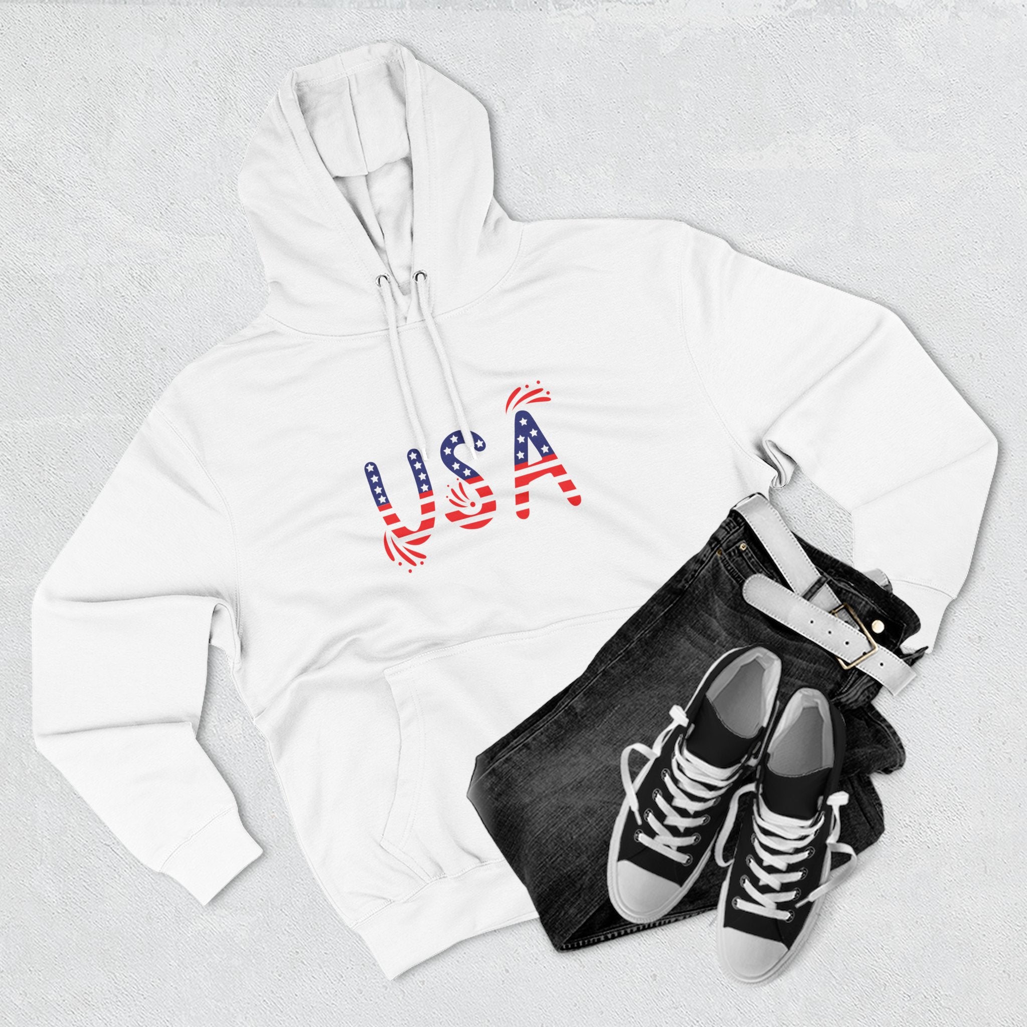 Patriotic USA Fleece Hoodie