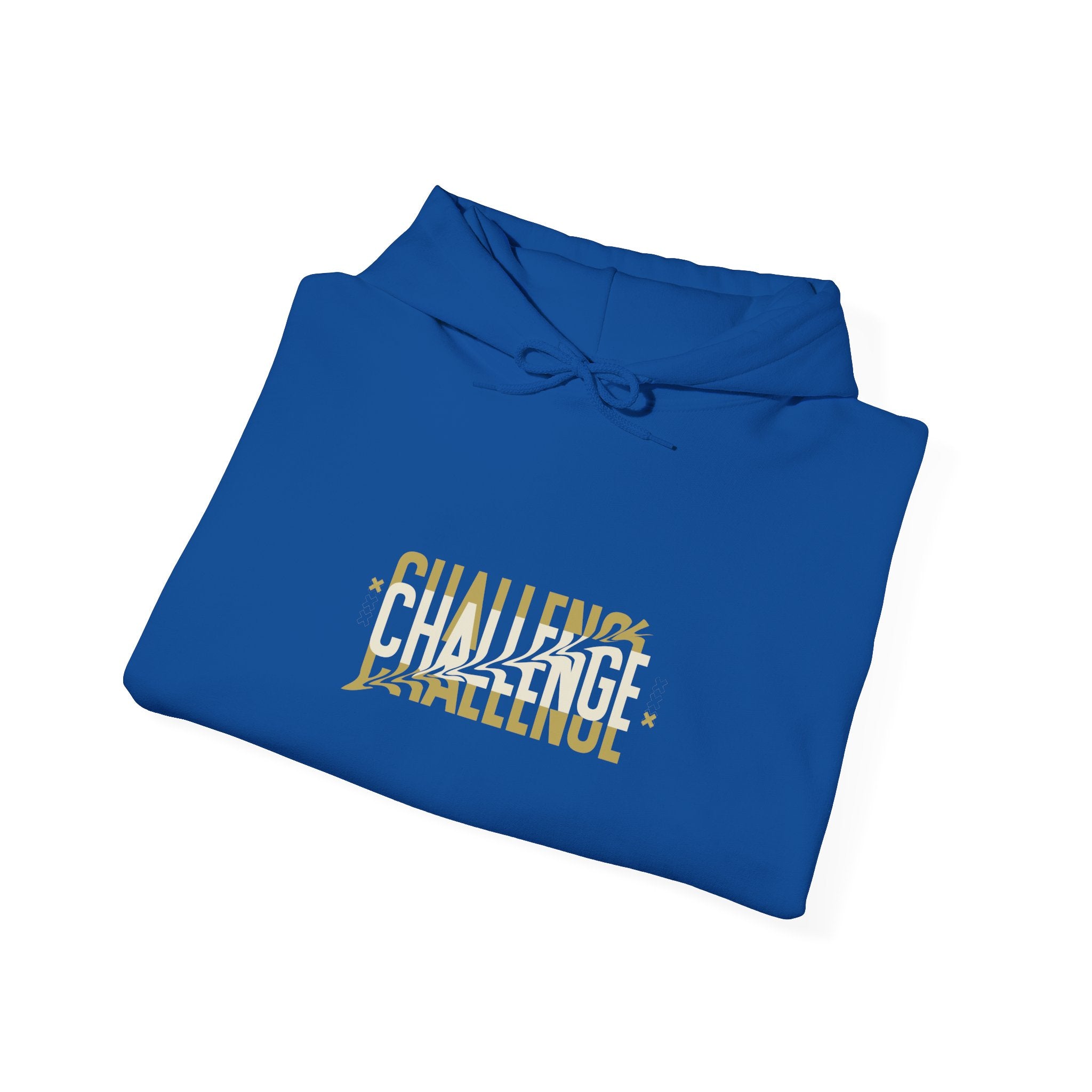 Challenge Hoodie – Bold Strikethrough Graphic Pullover