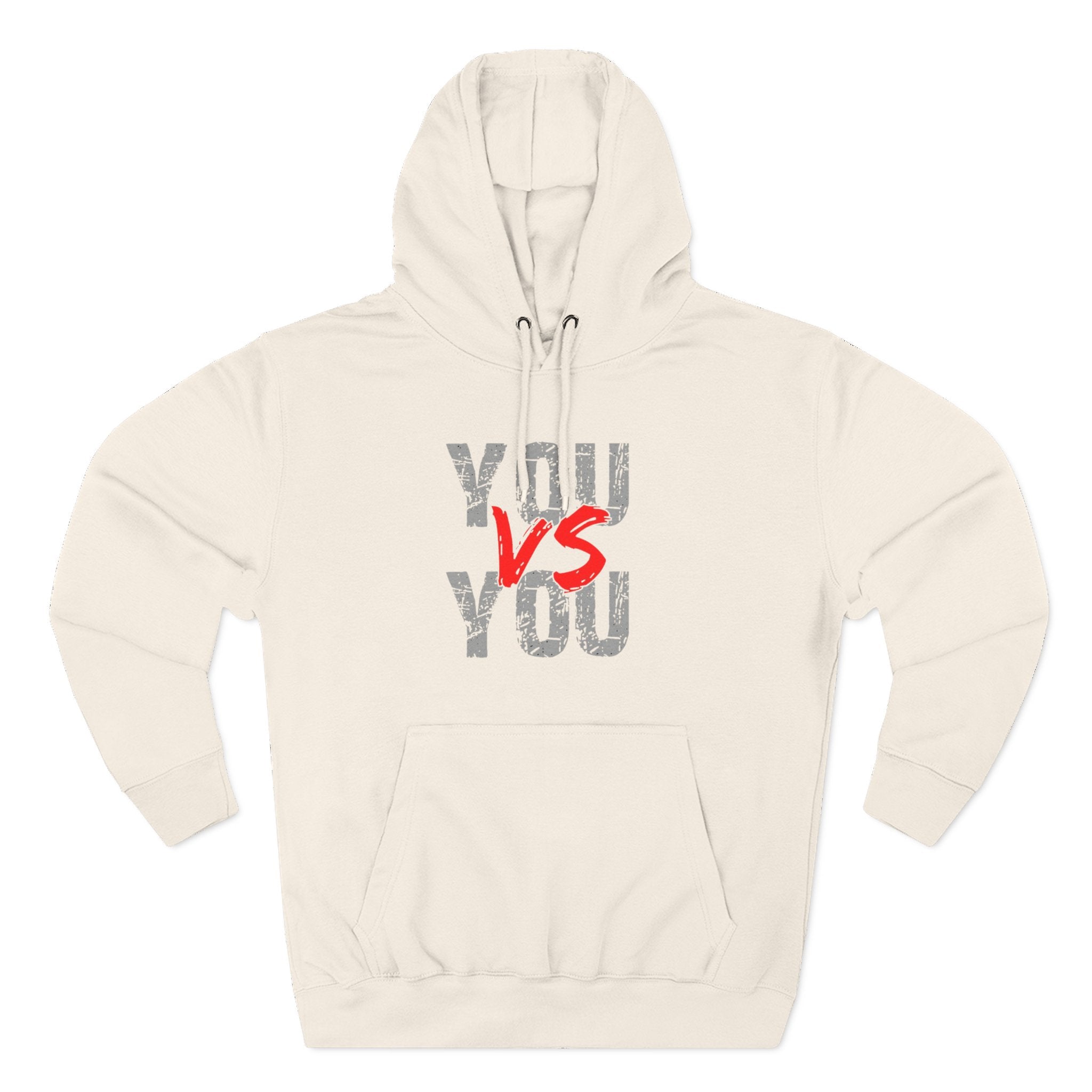 YOU vs YOU Three-Panel Fleece Hoodie, Motivational Sweatshirt, Unisex Hoodie, Workout Apparel, Self-Improvement Gift