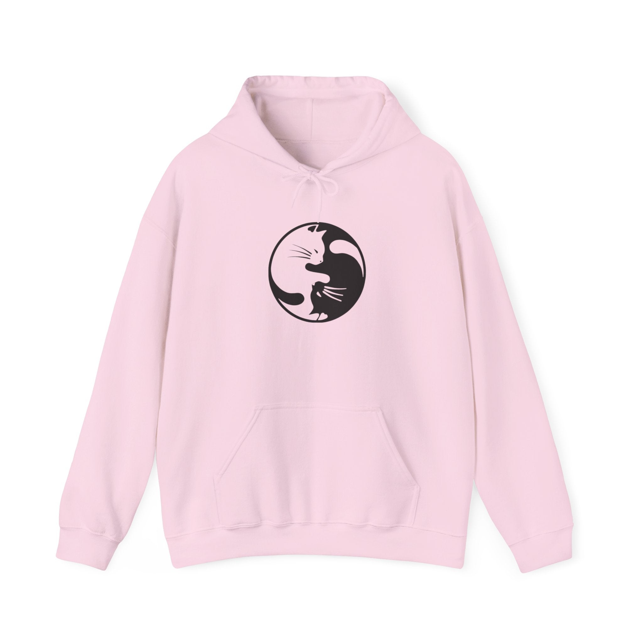 Cat Yin Yang Unisex Hoodie, Cozy Cat Lover Sweatshirt, Perfect Gift for Pet Owners, Trendy Casual Wear, Ideal for Everyday Comfort