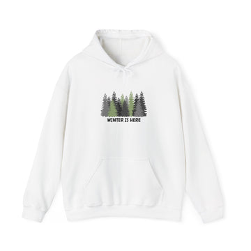 Winter Is Here Hoodie – Pine Forest Graphic Winter Sweatshirt