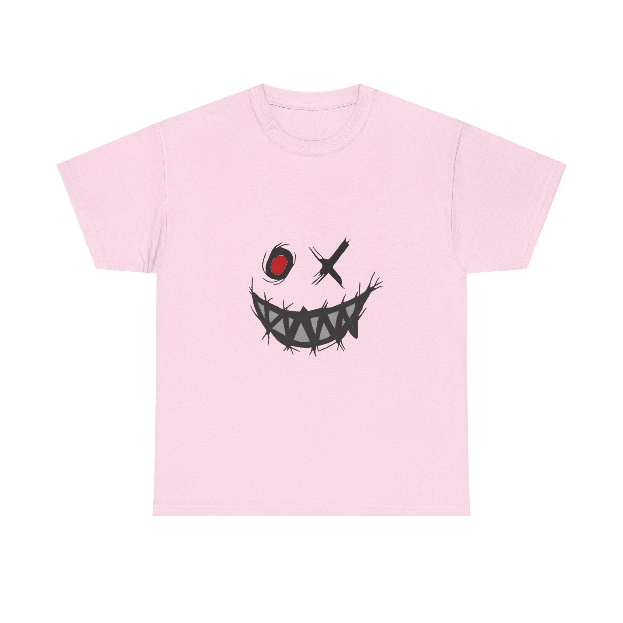 Playful Smile Unisex Heavy Cotton Tee - Perfect for Halloween, Gift for Friends, Casual Wear, Graphic Tee, Unique Style