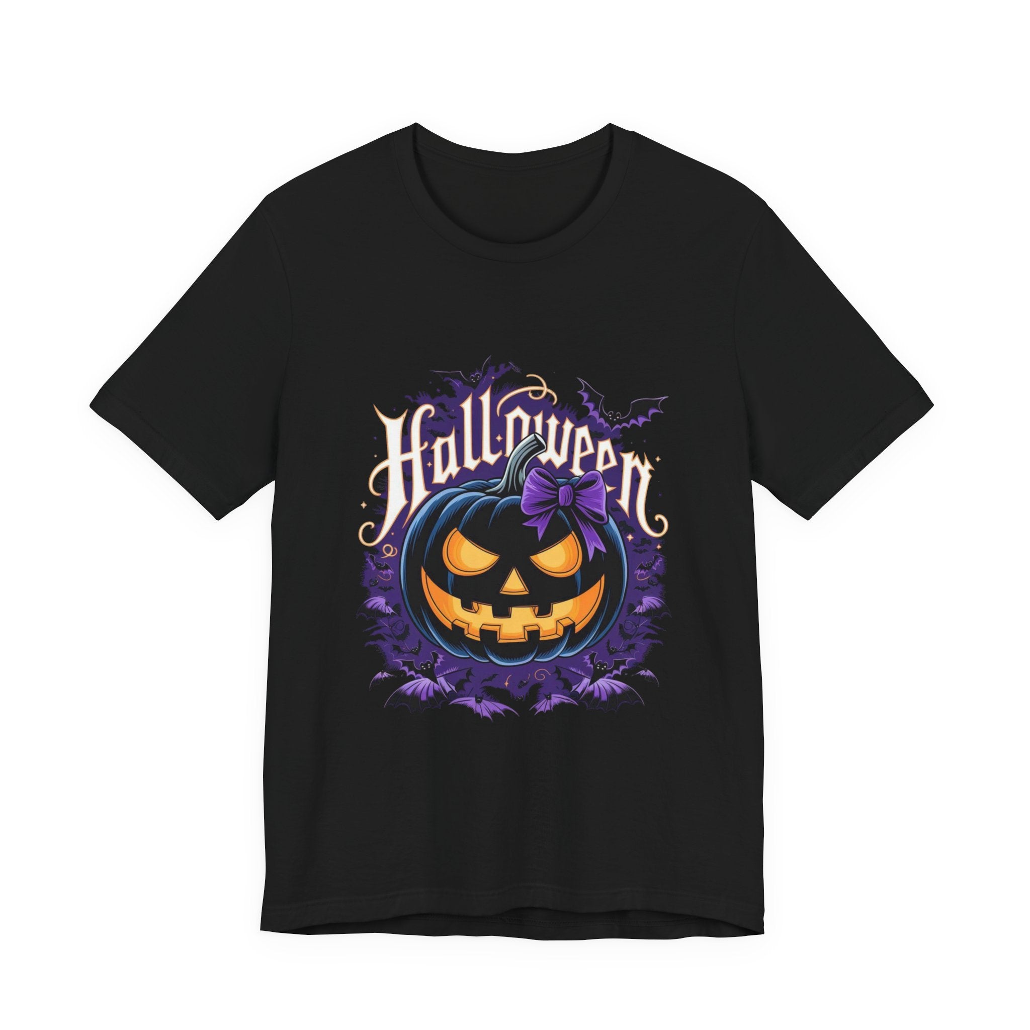 Halloween Pumpkin Tee - Unisex Jersey Short Sleeve Shirt, Spooky Season Wear, Fall Fashion, Halloween Party Outfit, Ghostly Fun