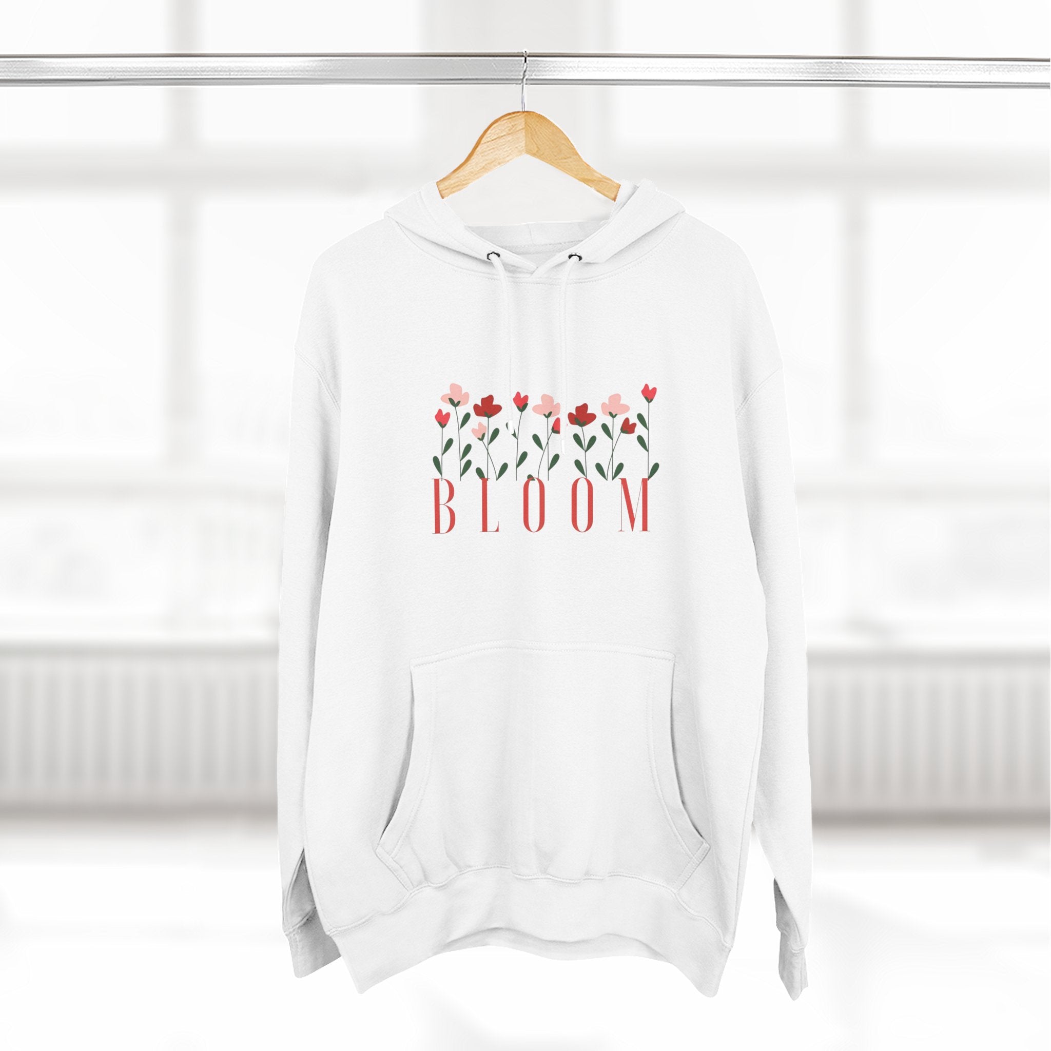 Bloom Fleece Hoodie, Floral Sweatshirt, Spring Merchanise, Gifts for Her, Cute Casual Wear