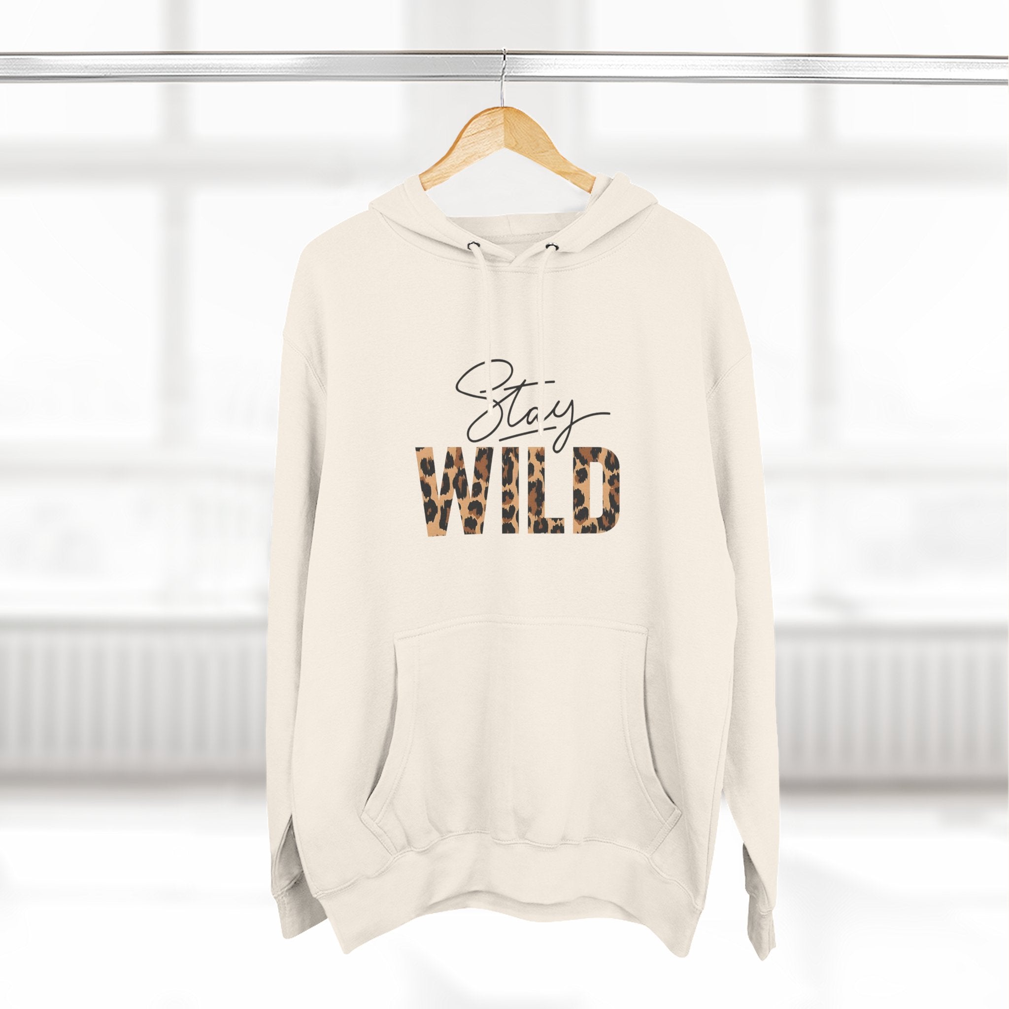 Stay Wild Fleece Hoodie - Cozy, Stylish, Perfect for Adventures, Great for Fall/Winter, Unique Gift Idea