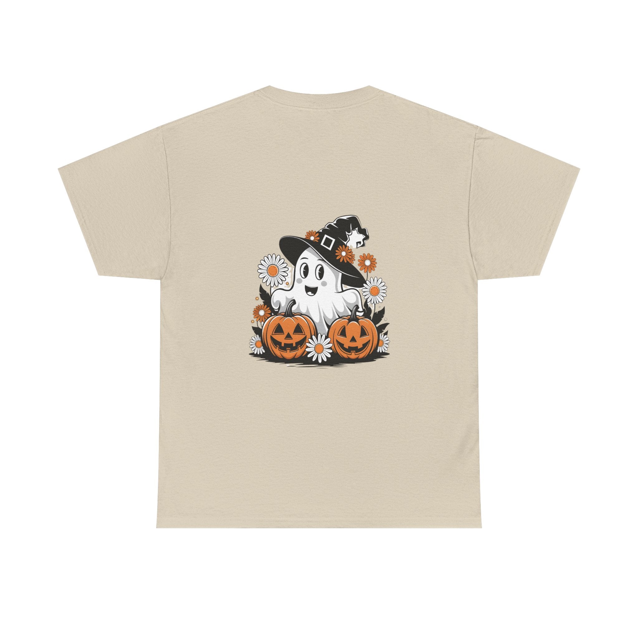 Halloween Ghost & Pumpkin Tee, Unisex Halloween Shirt, Spooky T-Shirt, Fall Fashion, Trick or Treat Top, Seasonal Apparel