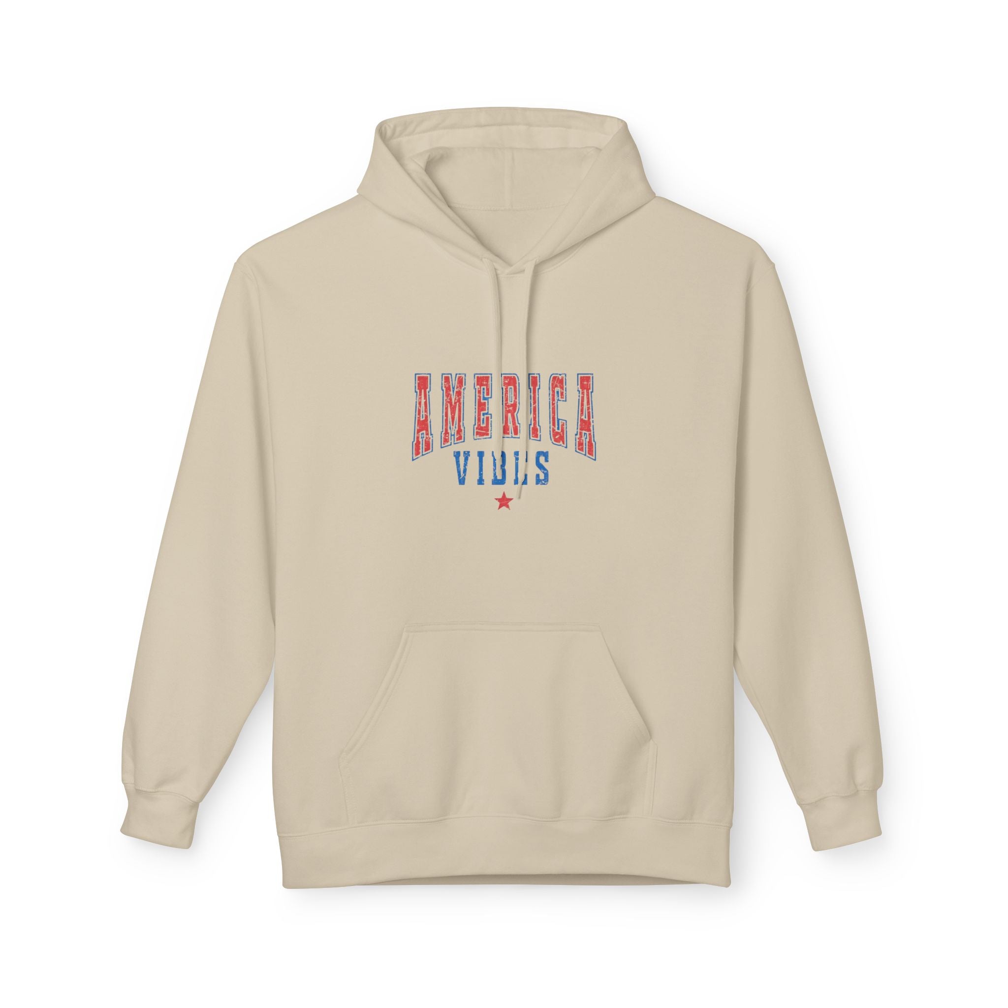 America Vibes Hoodie — Patriotic Red White & Blue Pullover