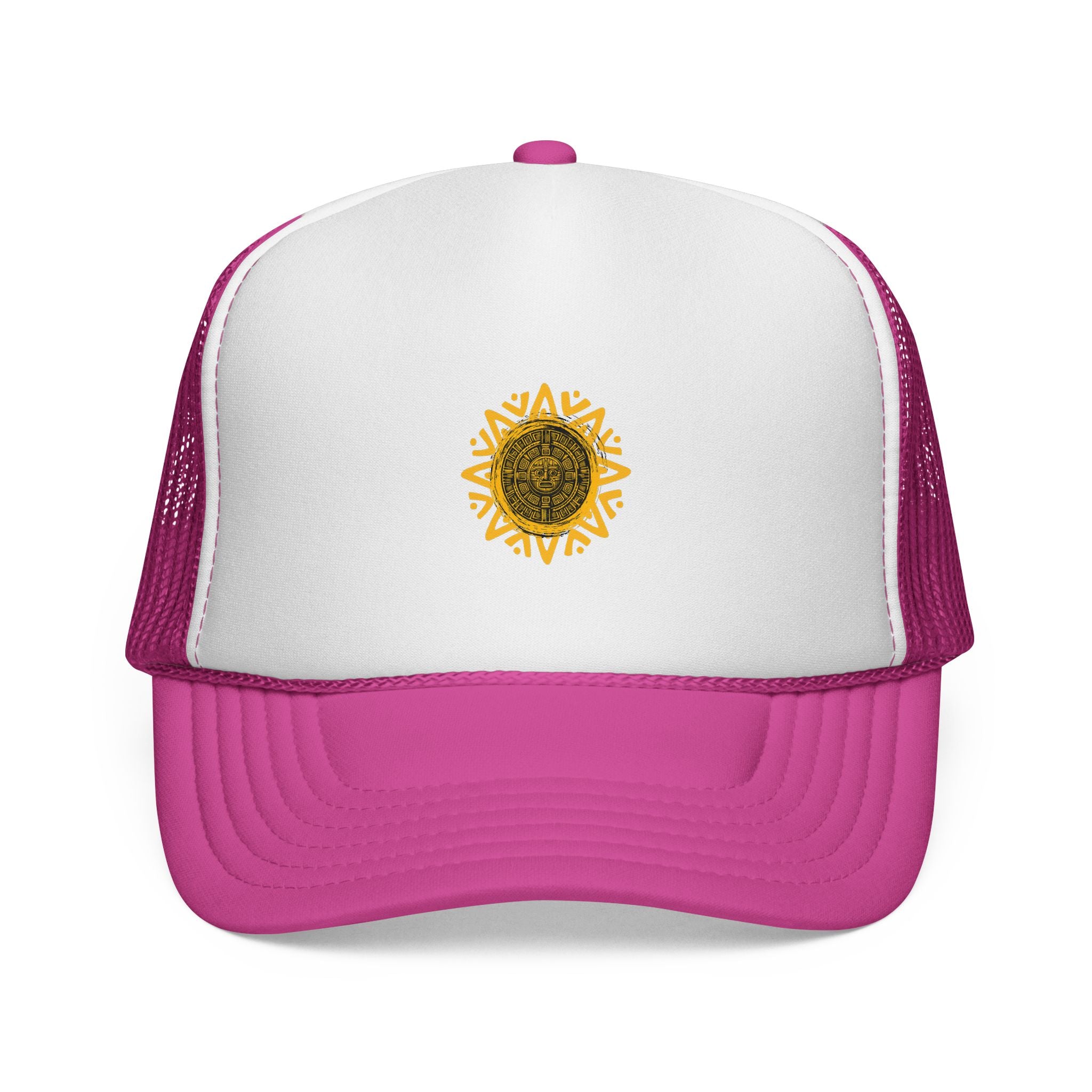 Sunflower Mandala Trucker Cap — Floral Mesh Back Hat for Outdoor & Casual Wear