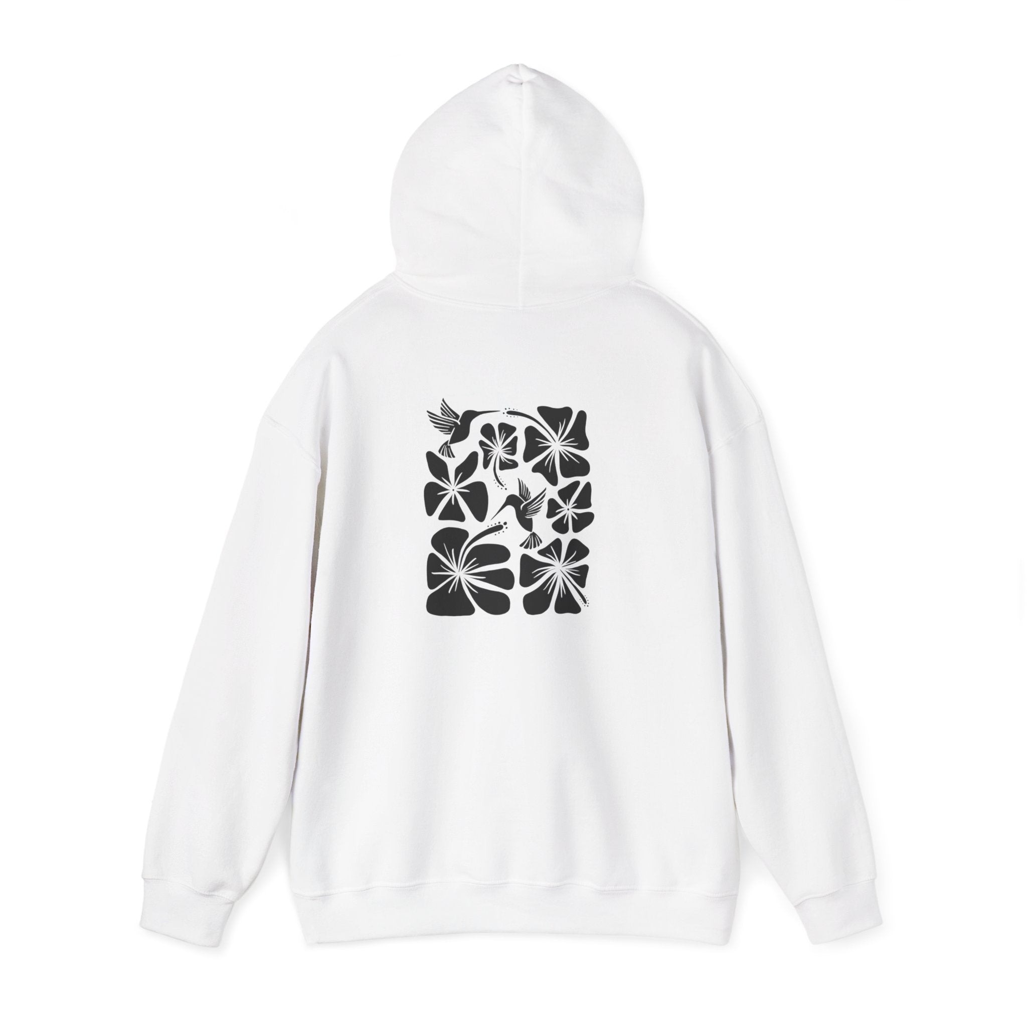 Never Settle Floral Hoodie — Retro Script Front & Monochrome Back Print