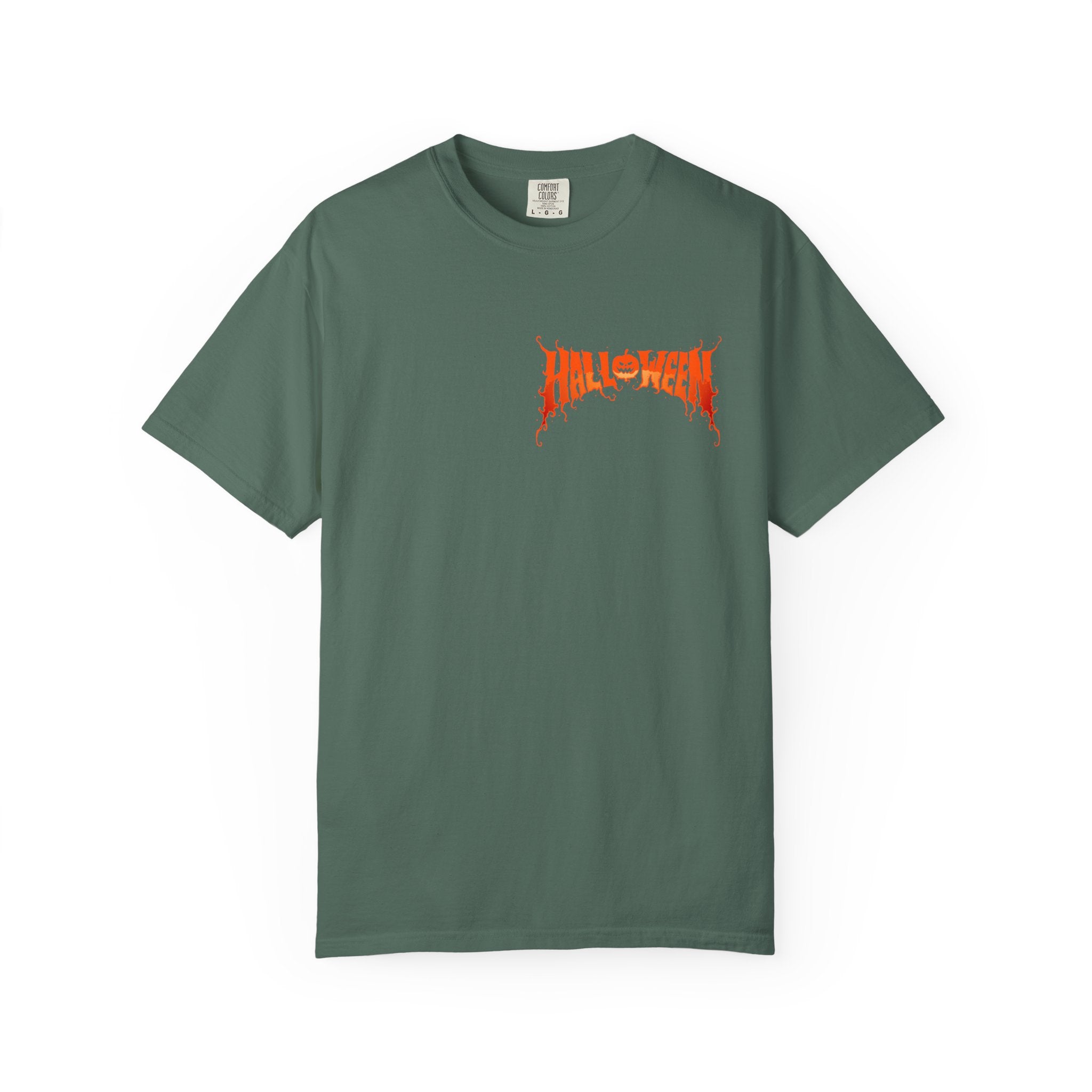 Halloween Unisex Garment-Dyed T-Shirt, Pumpkin Tee, Spooky Apparel, Fall Festival Shirt, Trick-or-Treat Top, Halloween Costume