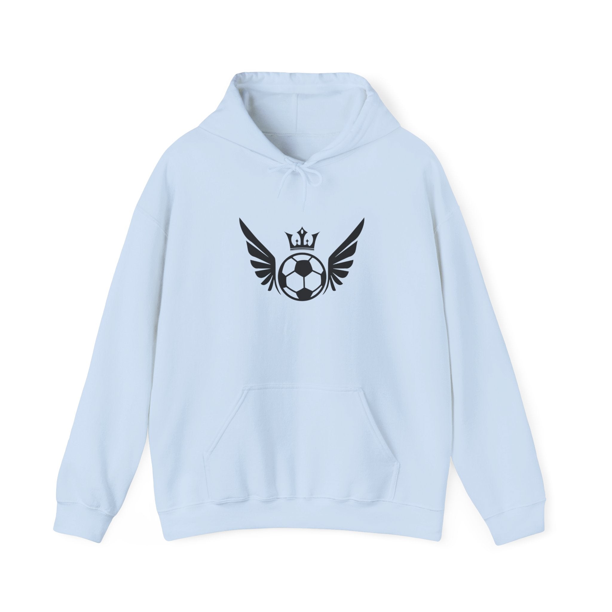 King of Soccer Winged Ball Hoodie — Crowned Football Graphic Sweatshirt