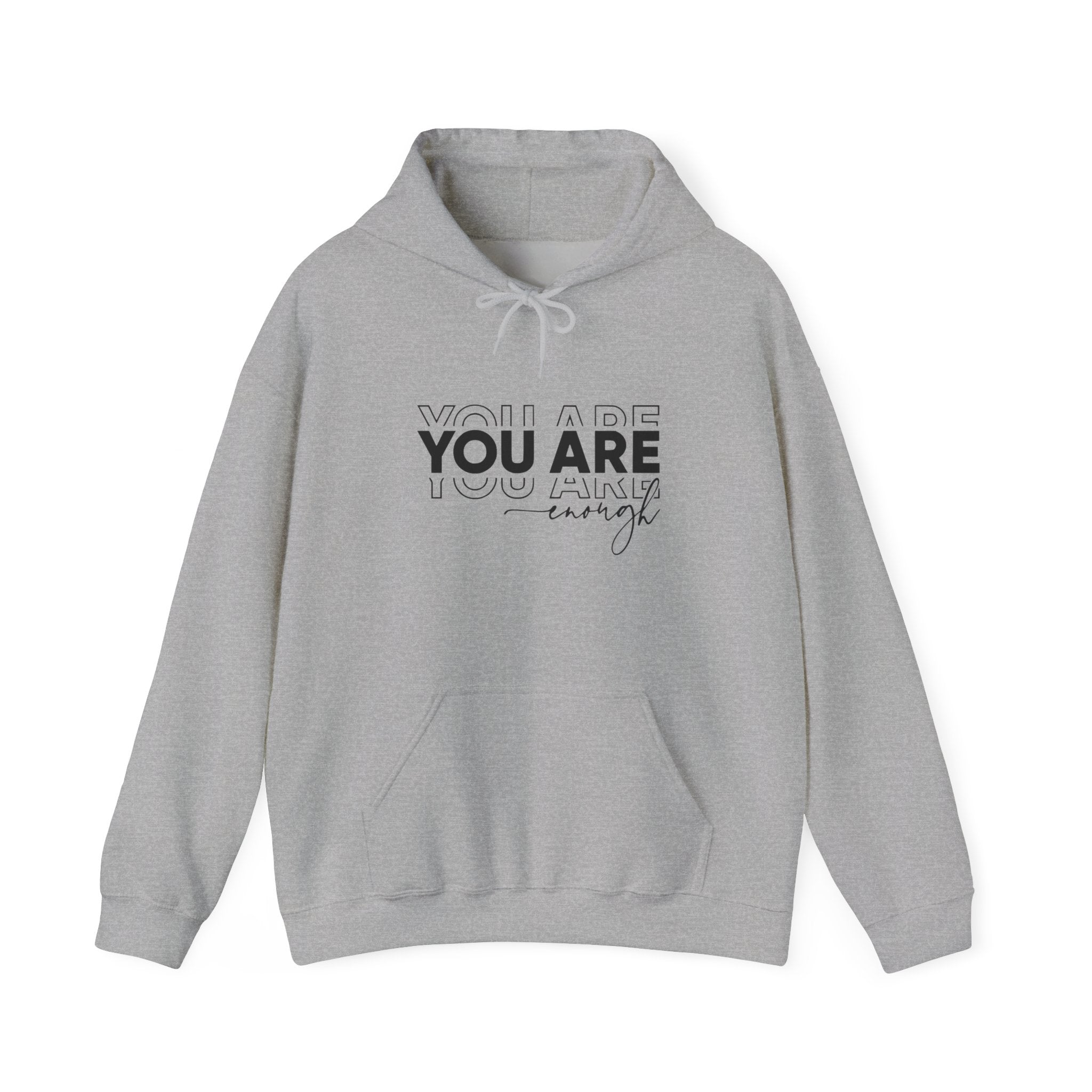 Unisex Heavy Blend™ Hoodie - You Are Enough Inspirational Sweatshirt, Motivational Gift, Casual Wear, Self-Love Hoodie, Cozy Fashion