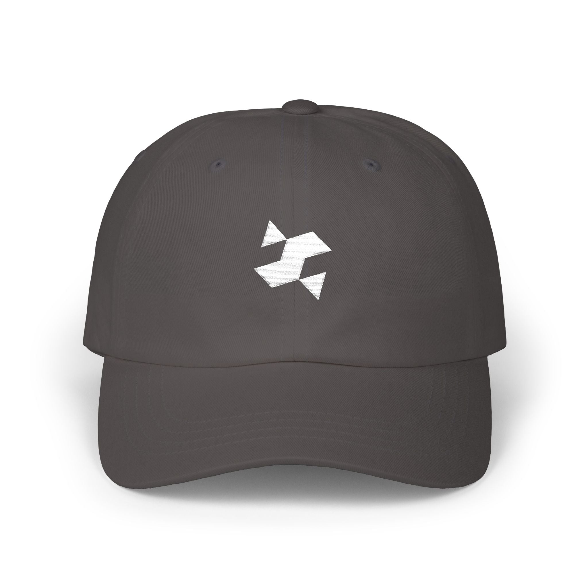 Dad Cap — Minimal White Abstract Star Embroidered Baseball Hat