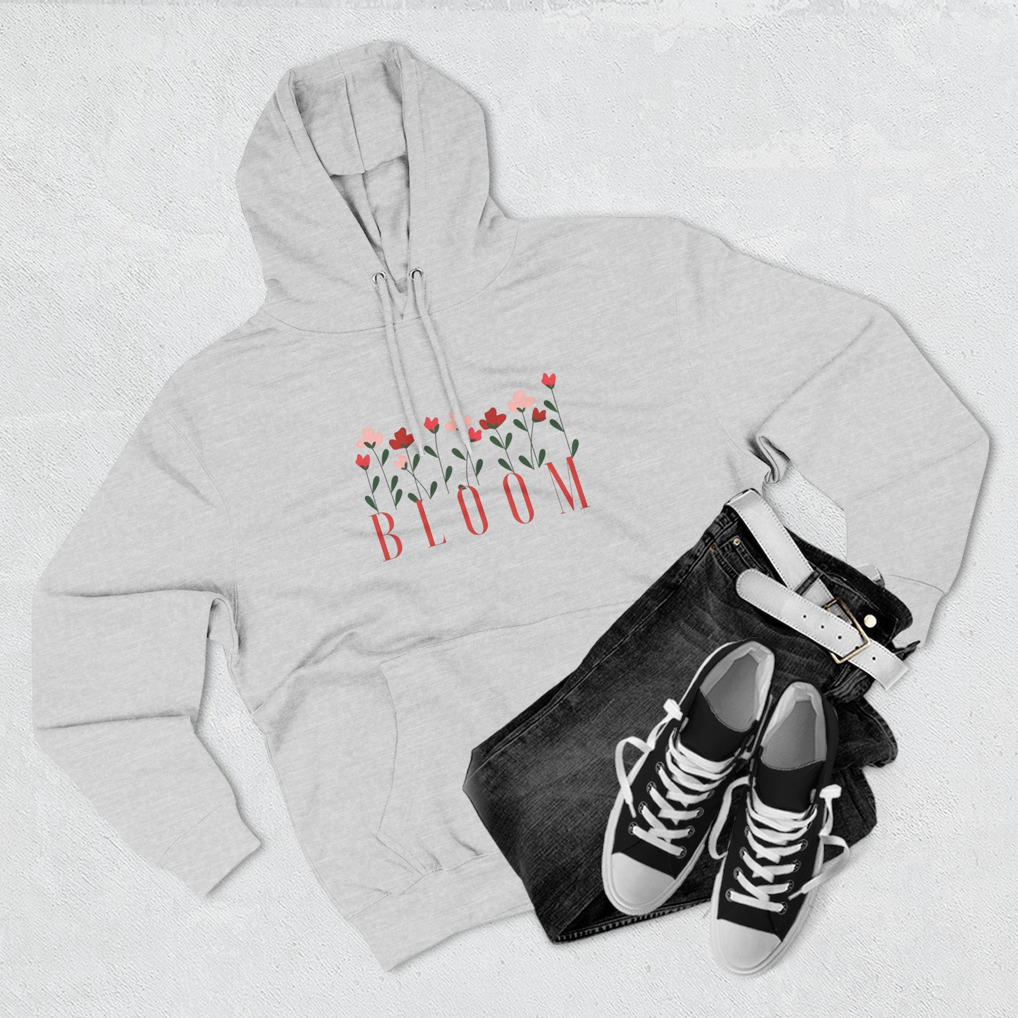 Bloom Fleece Hoodie, Floral Sweatshirt, Spring Merchanise, Gifts for Her, Cute Casual Wear