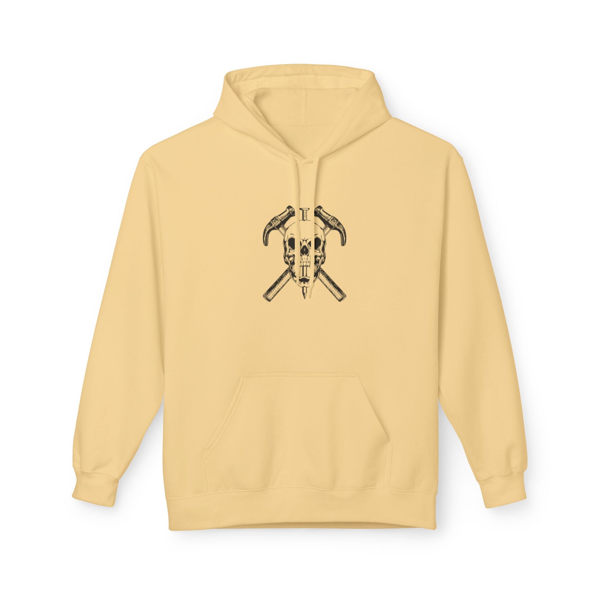 Skull & Hammers Hoodie — Gothic Construction Graphic Pullover