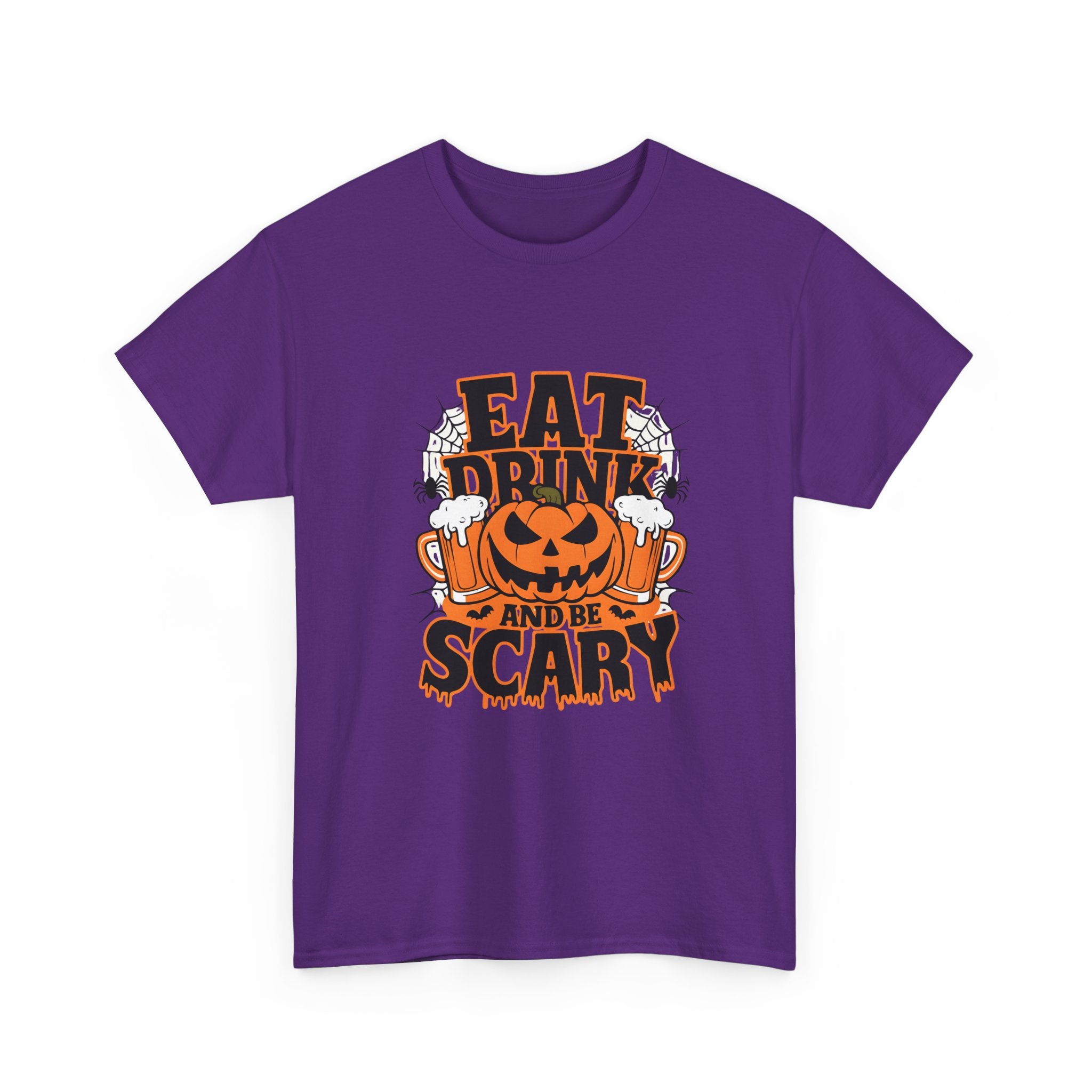 Halloween Fun Unisex Tee - Eat, Drink, and Be Scary Shirt, Autumn Apparel, Spooky Party T-Shirt, October Fest Top, Halloween Gift