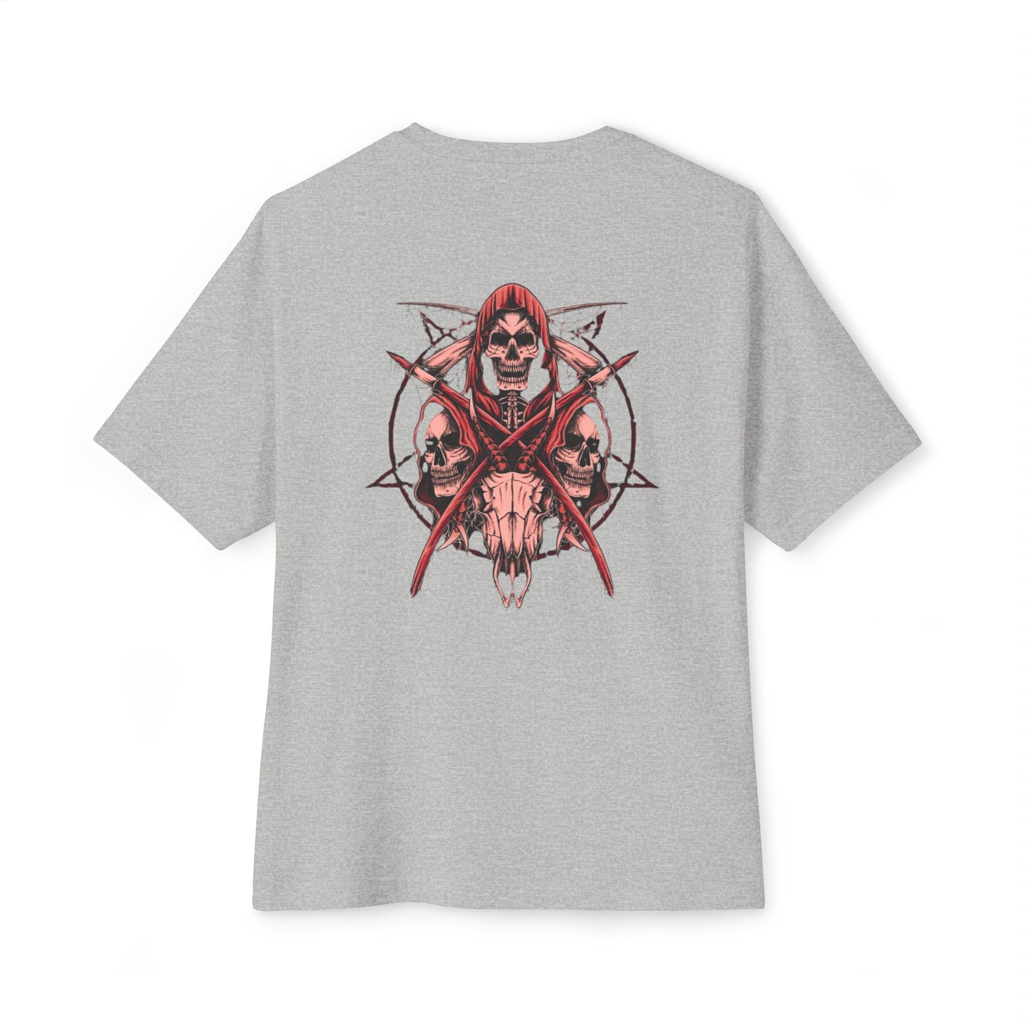 Reaper Skull Graphic Tee — Gothic Skull & Hooded Grim Reaper Design